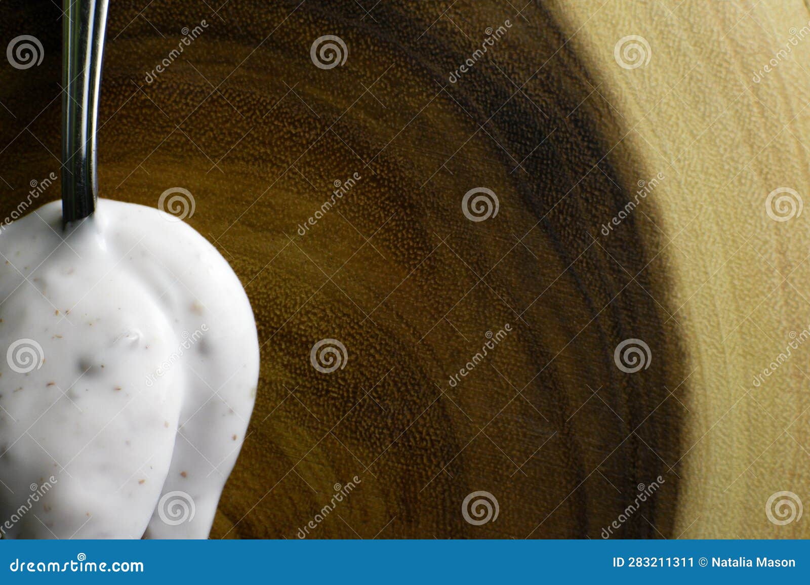 Silver Spoon with Fiber Yogurt Stock Image Image of milk, nutrition