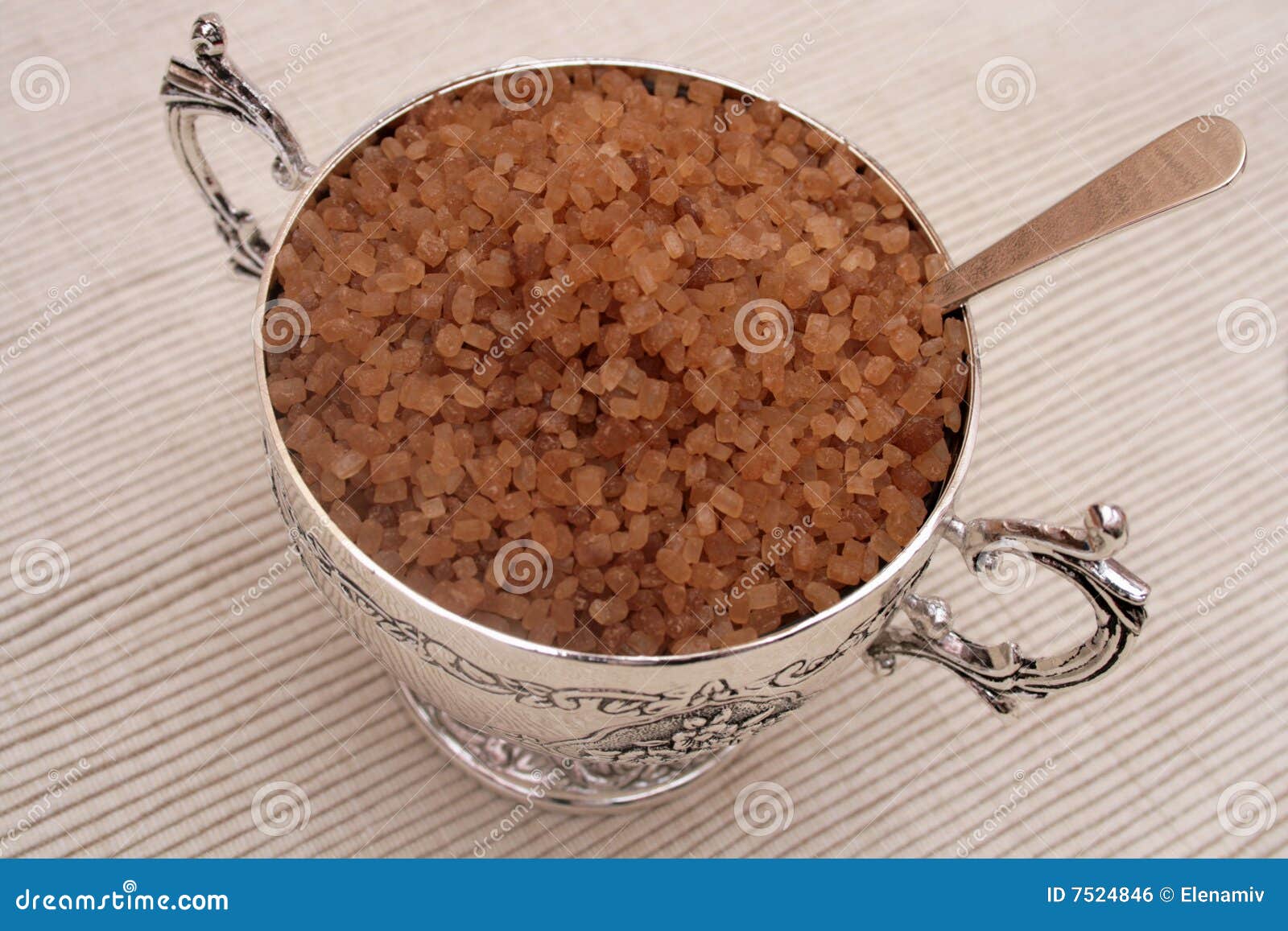 Silver Sugar Bowl with Spoon. Stock Photo Image of culture, bowl 7524846