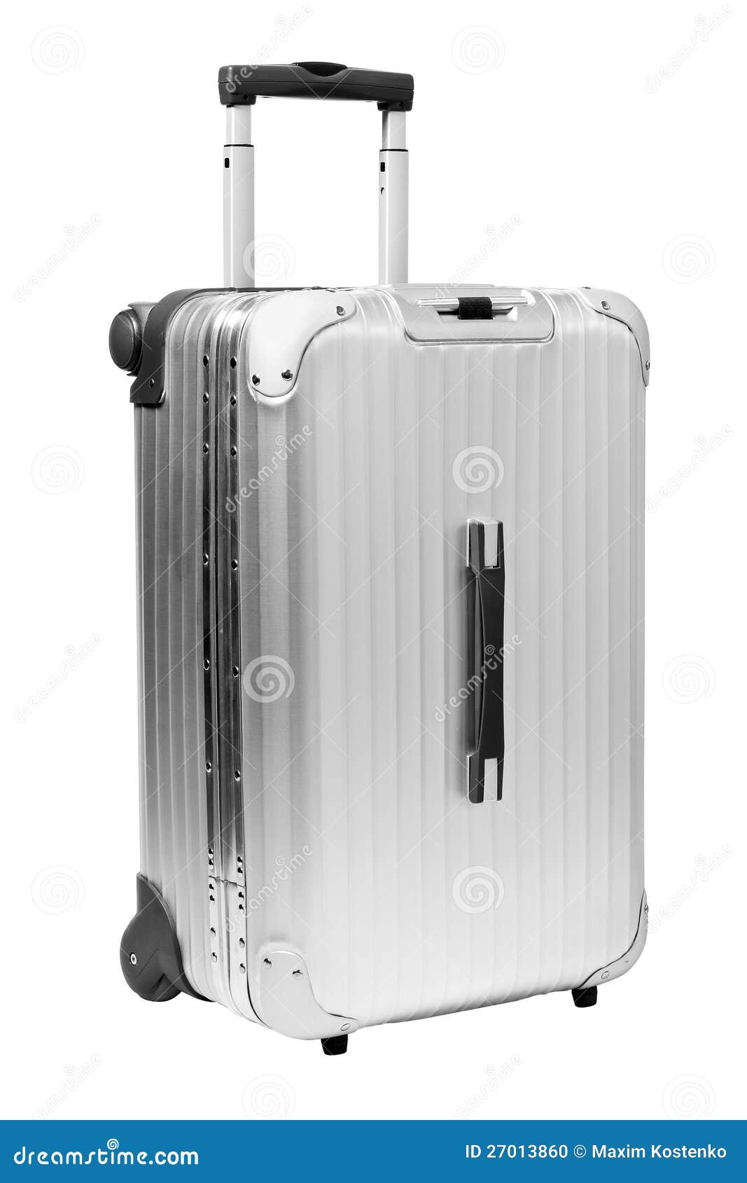 Silver suitcase stock photo. Image of shot, object, accessory 27013860