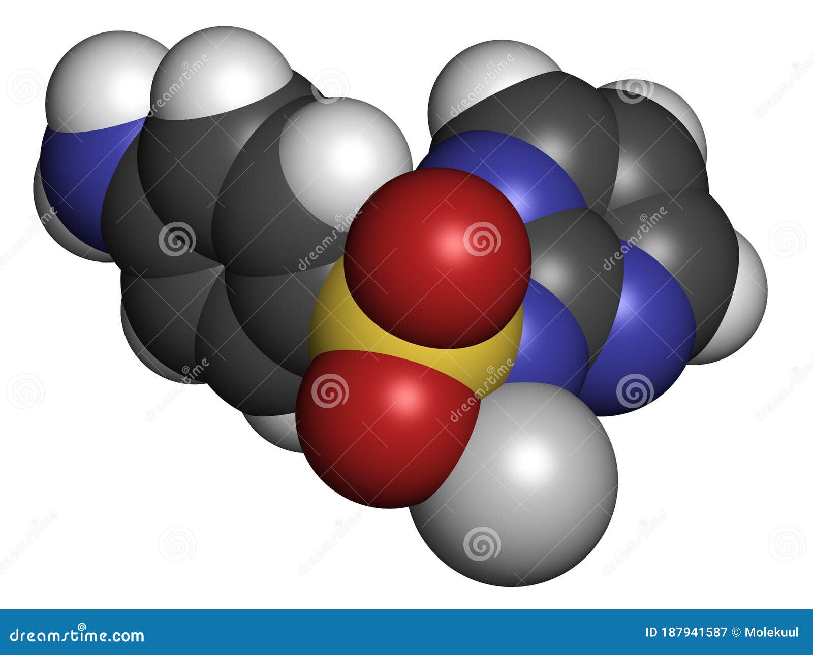 silver sulfadiazine topical antibacterial drug molecule. used in treatment of wounds and burns.