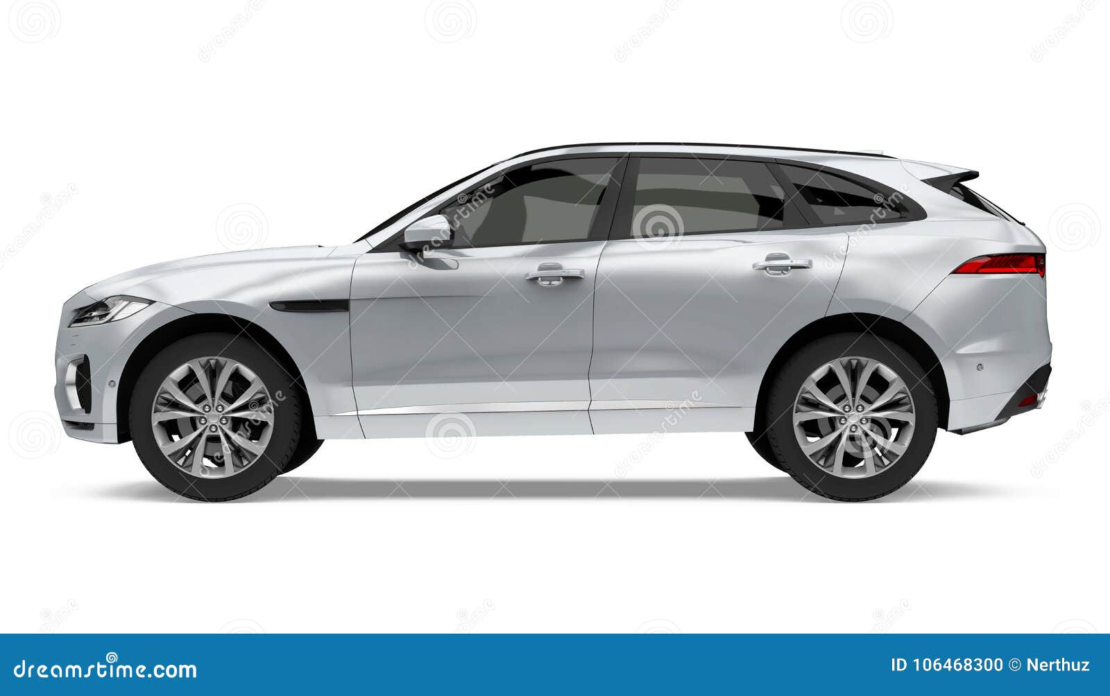 Silver SUV Car Isolated stock illustration. Illustration of compact