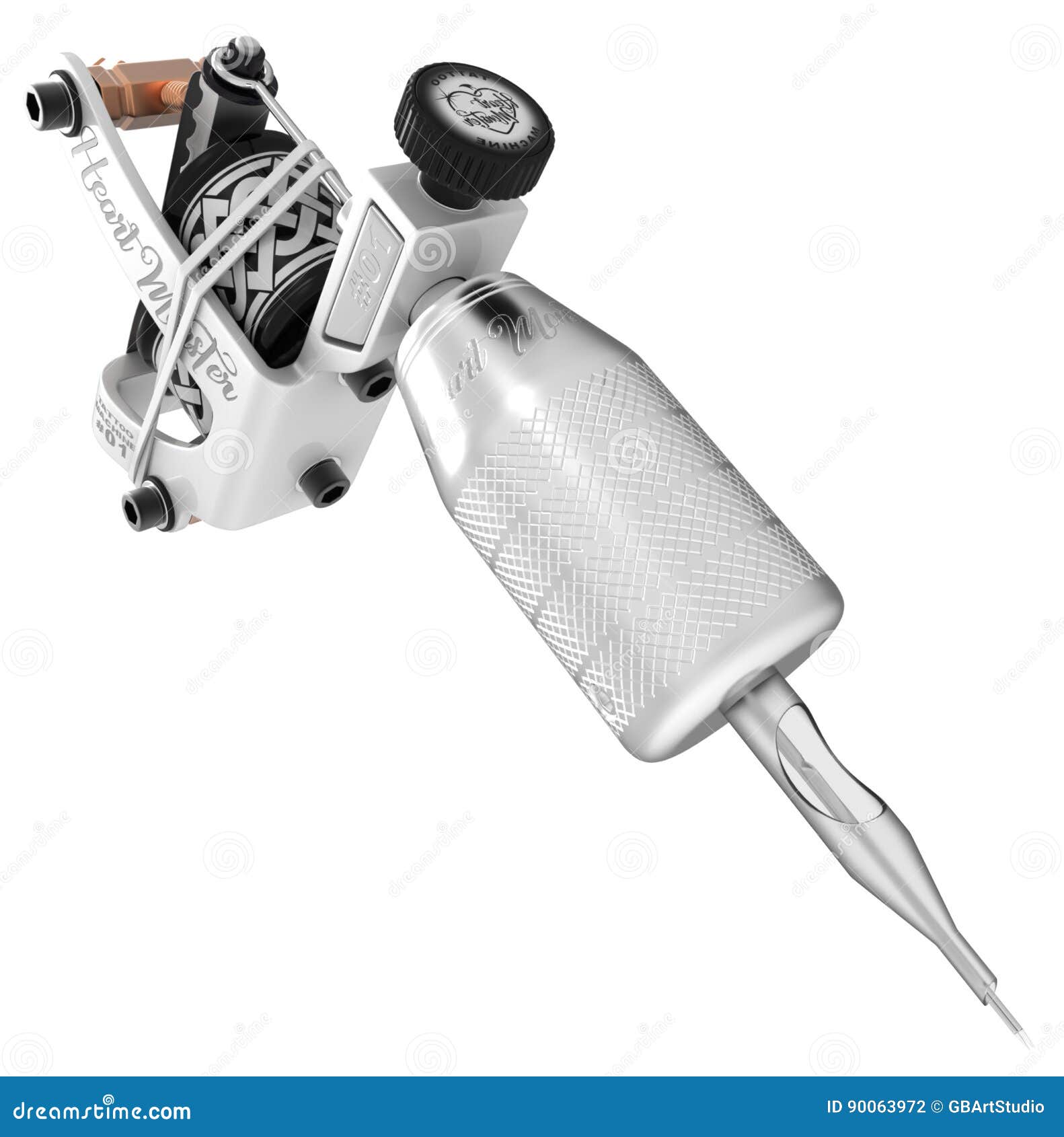 Silver Tattoo Machine with Metallic Grip and Needle Stock Illustration -  Illustration of copper, plastic: 90063972