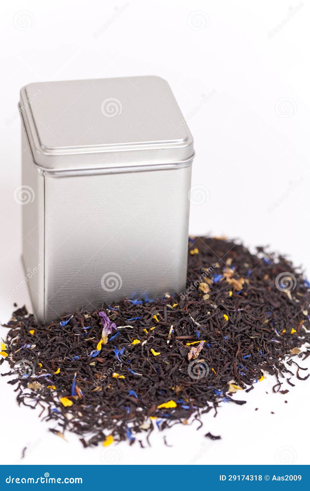 Silver Tea Box with Green Fruit Tea Stock Photo Image of drink, brown 29174318