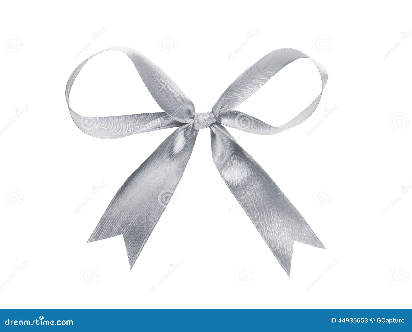 Silver thin ribbon bow stock image. Image of christmas 44936653