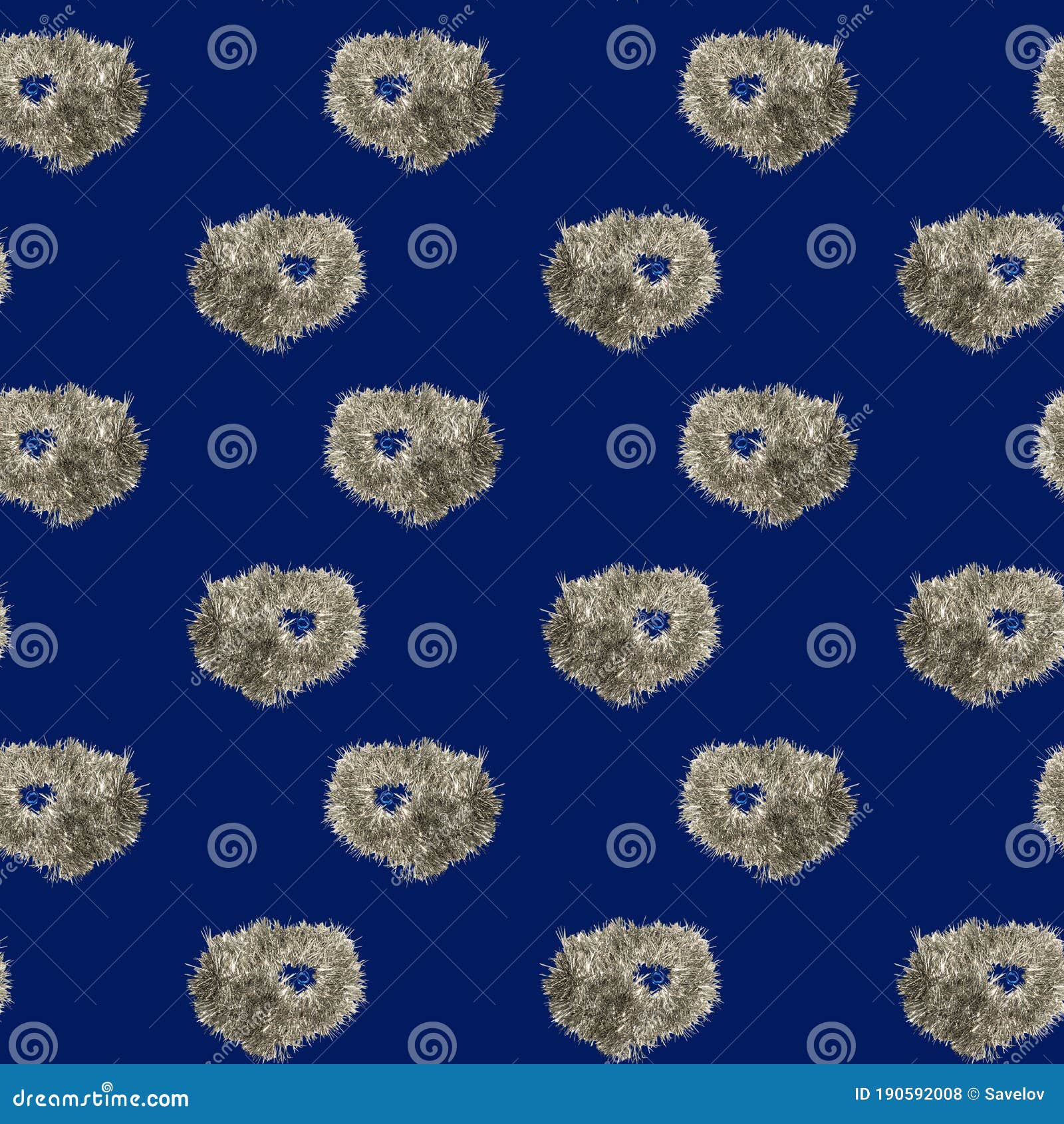 Silver Tinsel in a Repeating Seamless Blue Background Stock Photo Image of sparkle, decorate