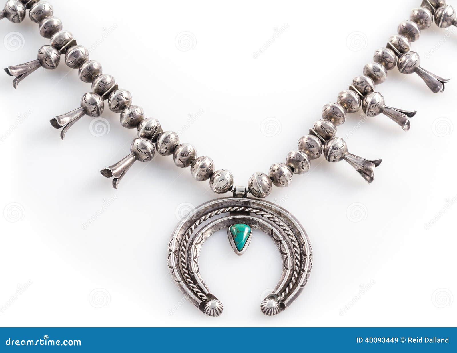 Sterling Silver Squash Blossom Necklace with Kingman Turquoise by Don –  Ortega's on the Plaza Santa Fe