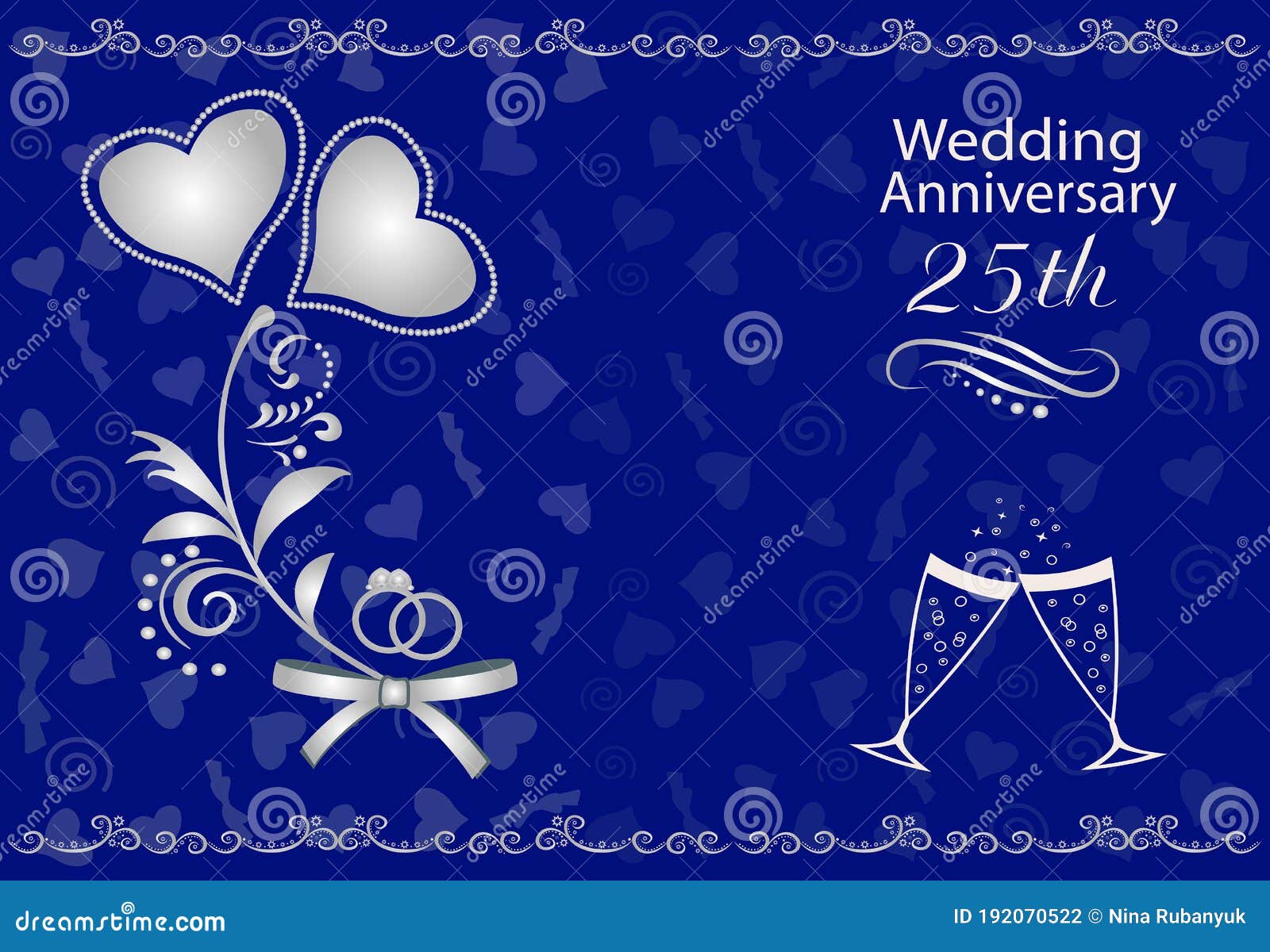 Silver Wedding Anniversary Card Stock Vector - Illustration of happiness,  design: 192070522