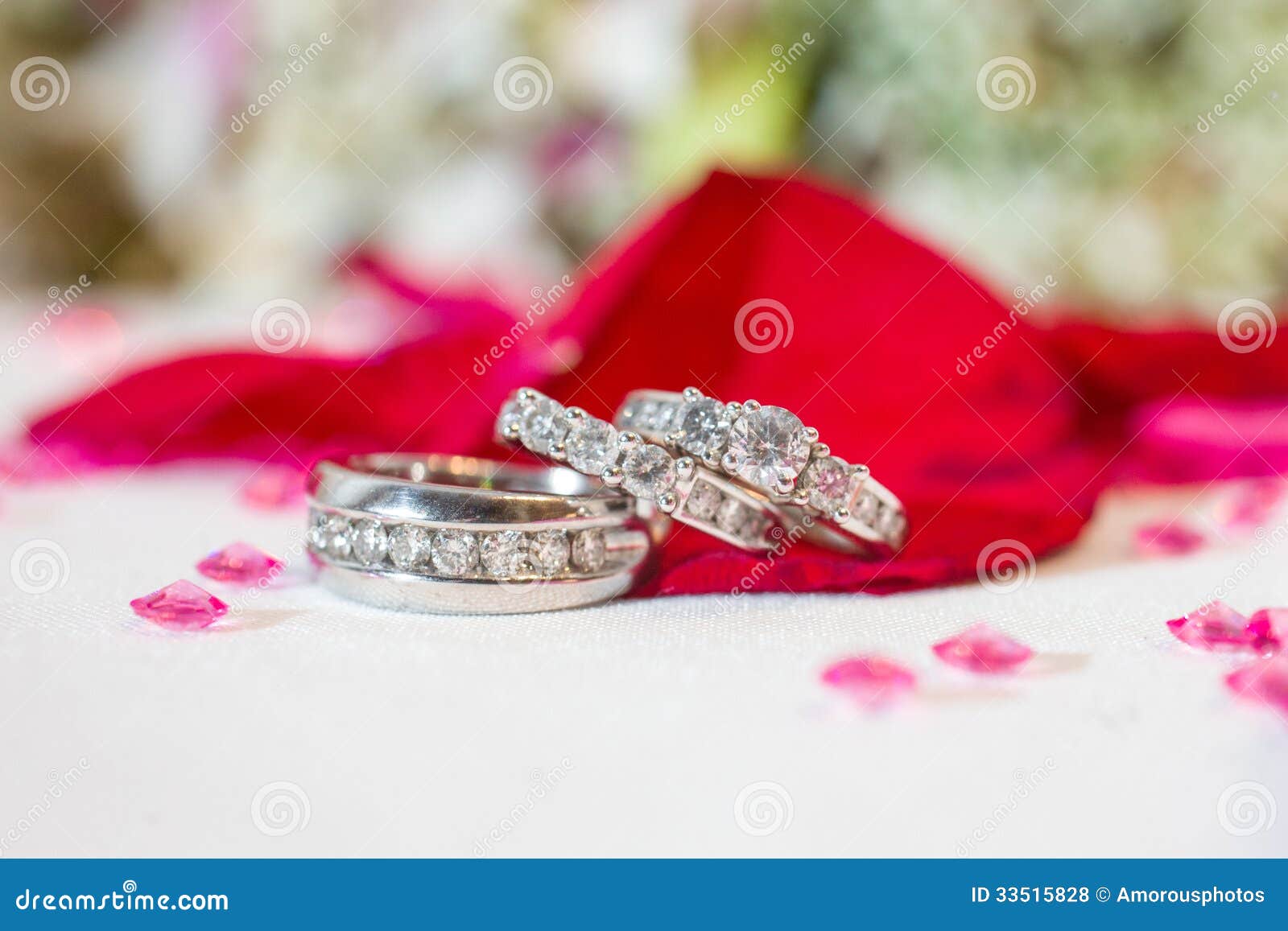 Silver wedding rings stock photo. Image of table, weddings 33515828