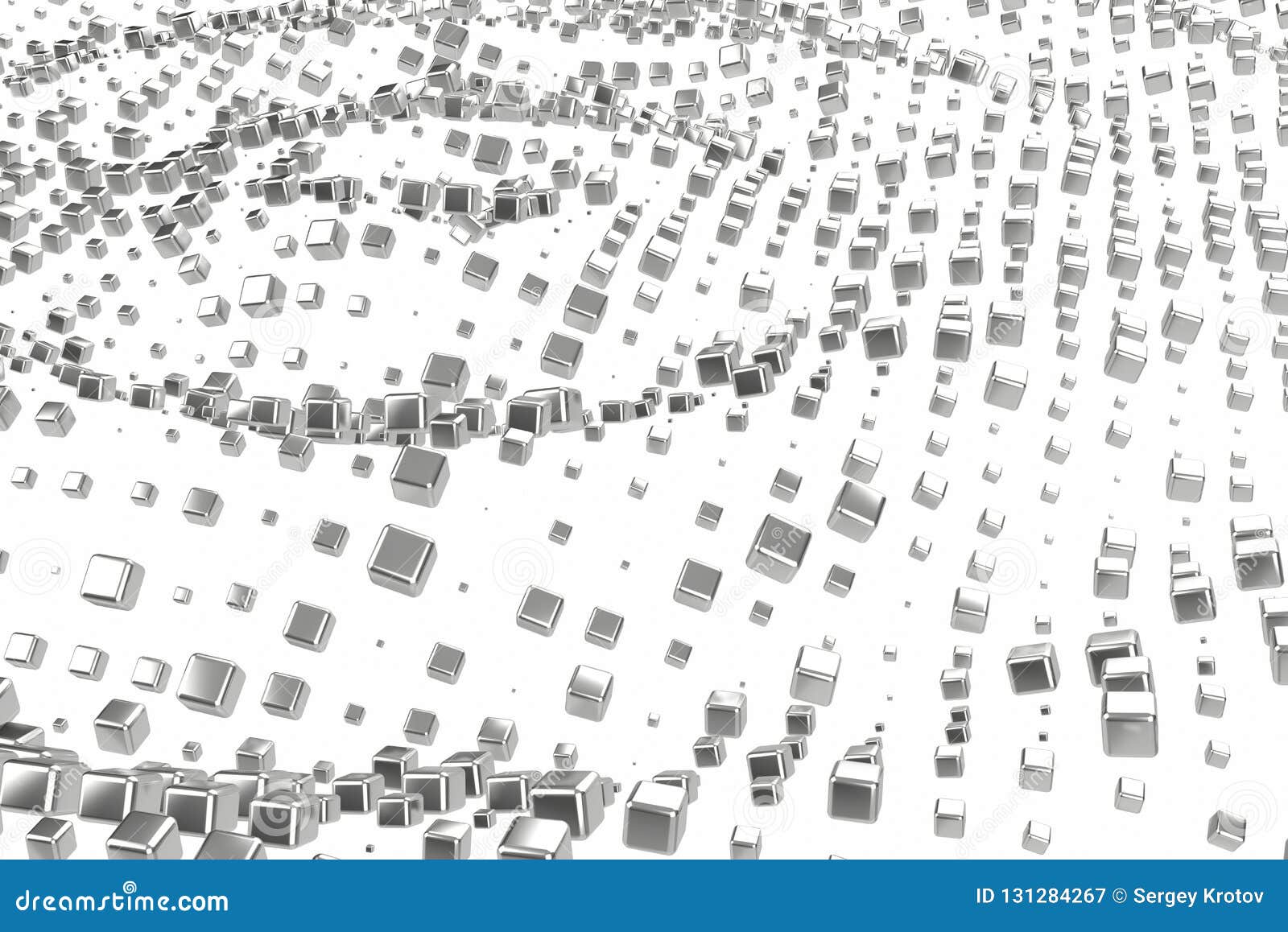 silver or white gold platinum blocks cubes over white background. modeling 3d . wealth rich mining bitcoin