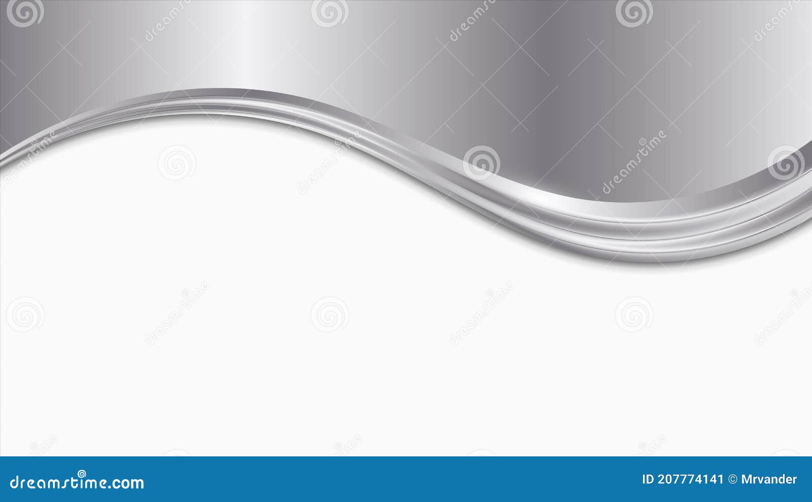 Silver and White Metal Wave Background. Abstract Vector Design Stock