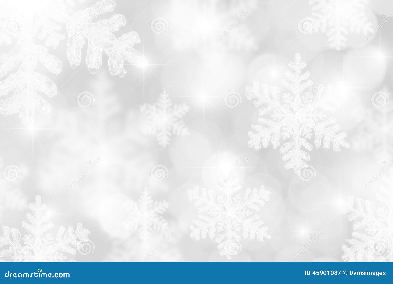 Silver White Snowflakes Background Stock Illustration