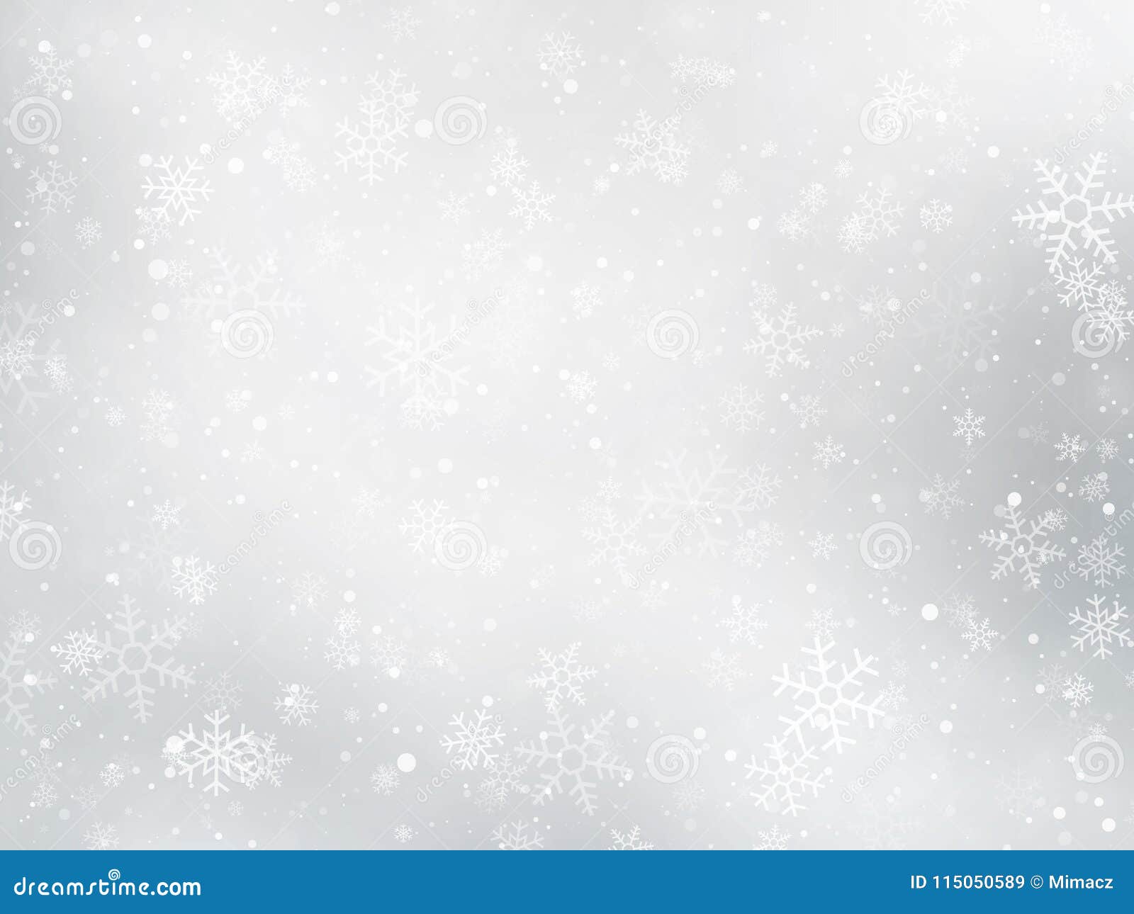 silver winter christmas background with snowflakes