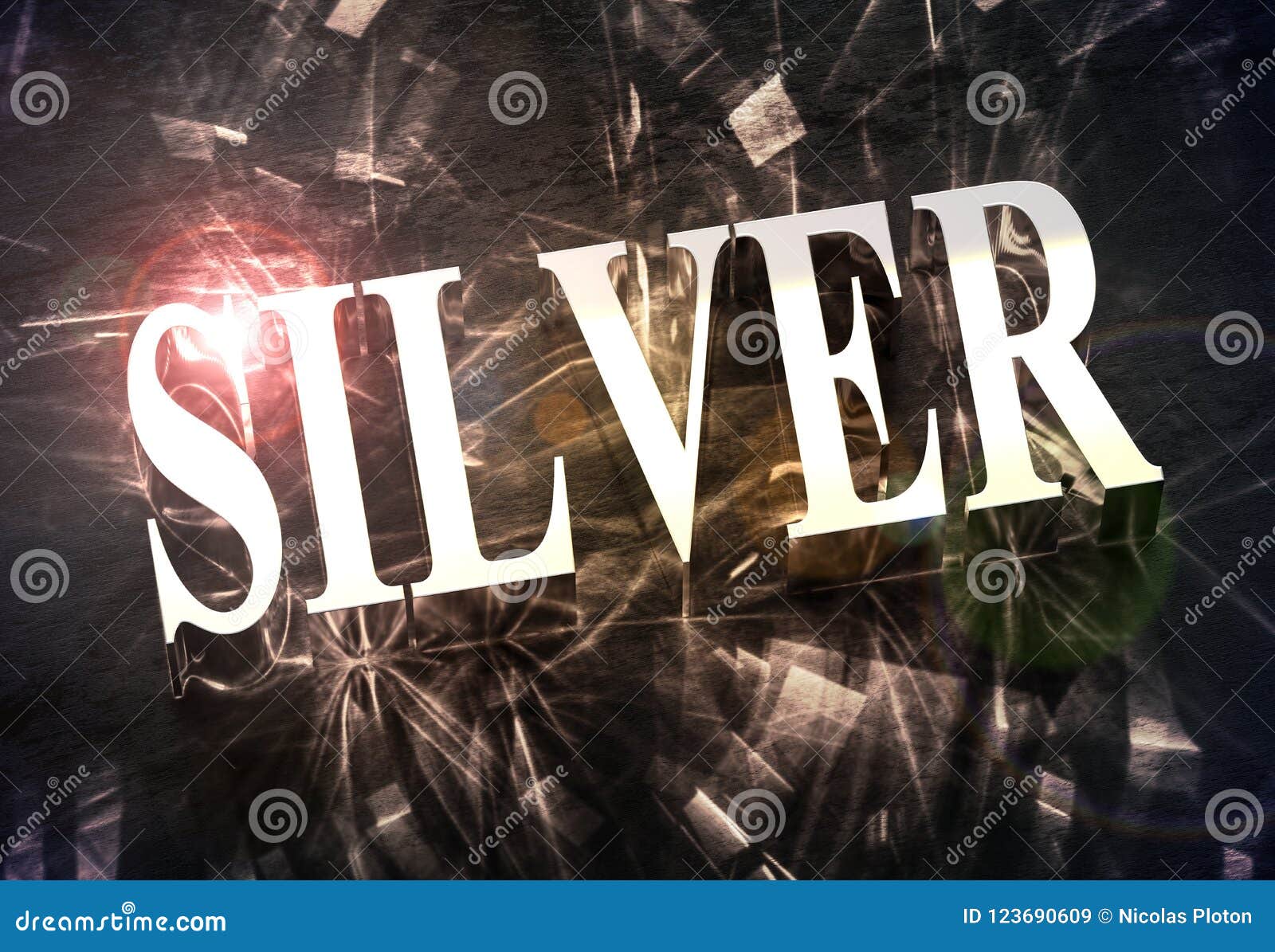 `SILVER` Word with Caustic Light Stock Illustration Illustration of effect, fashion 123690609