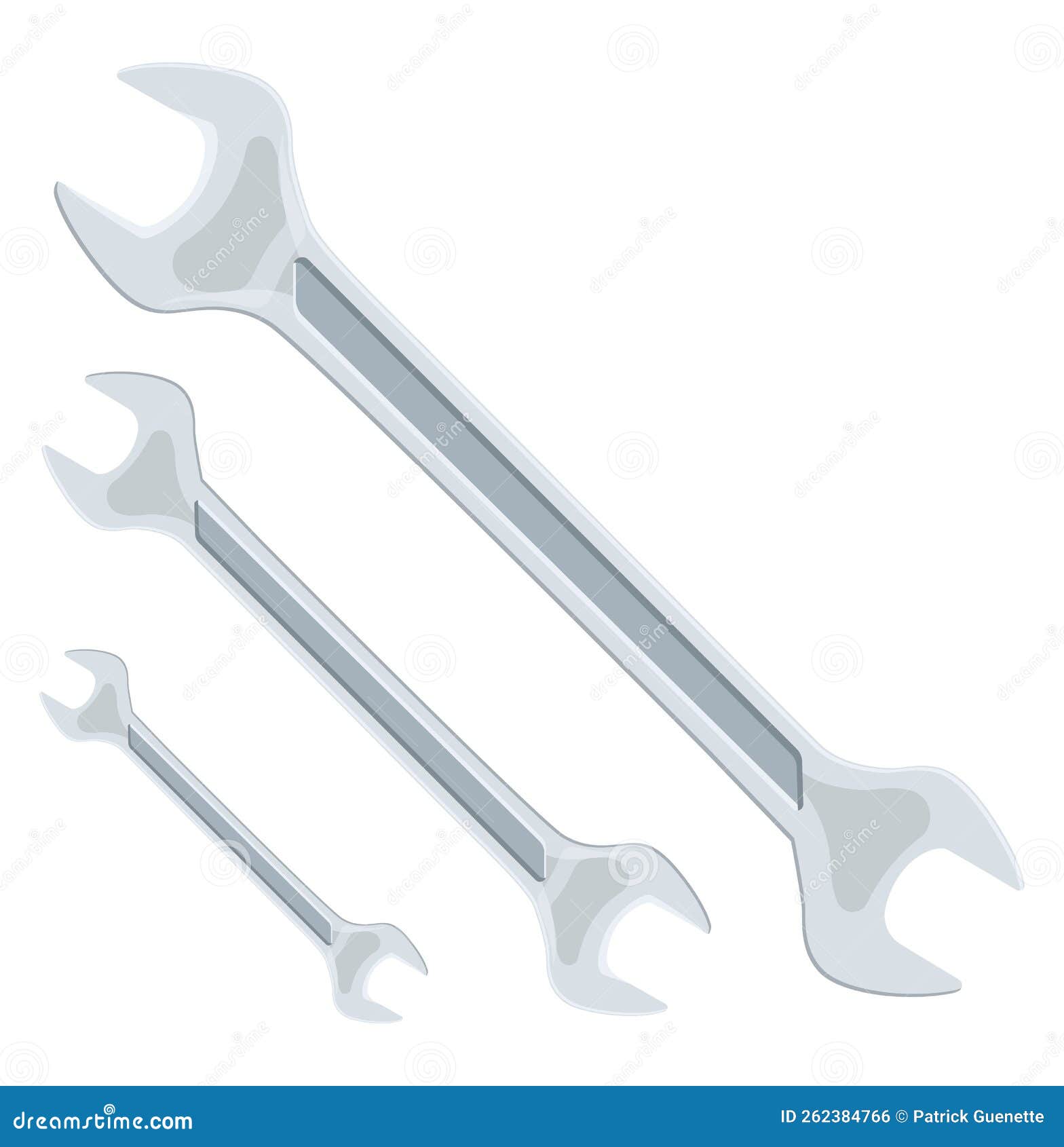 Silver wrench, icon stock vector. Illustration of work 262384766