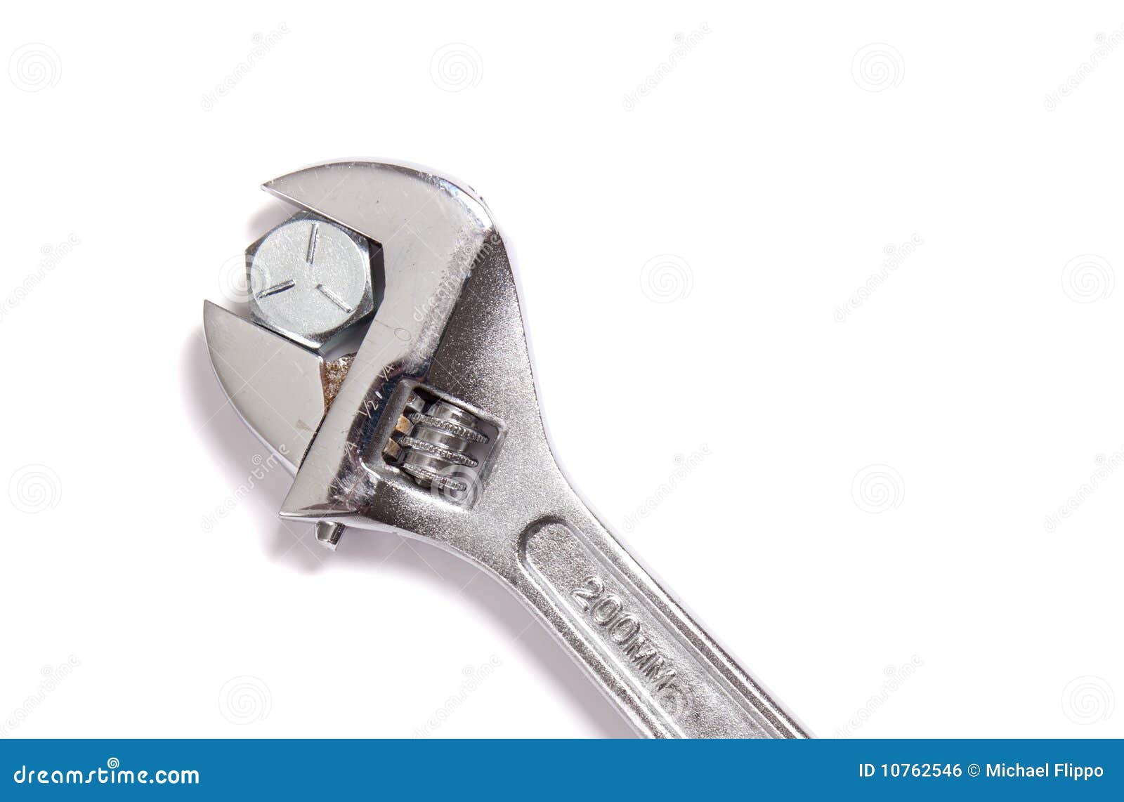 Tightening The Bolt With A Wrench. Attaching Of The Mount To The Wall RoyaltyFree Stock Image