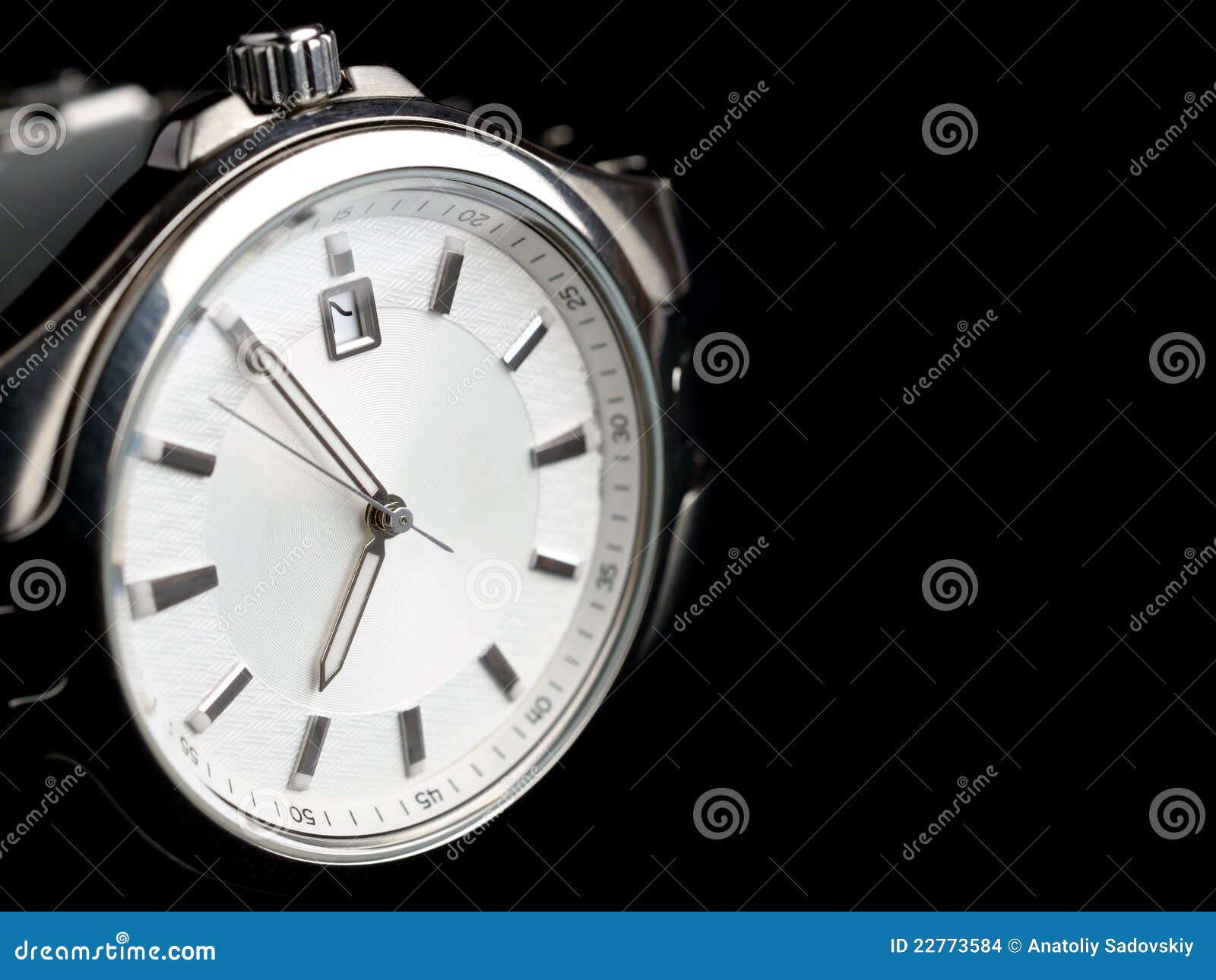 Silver wrist watch stock photo. Image of metal, accessory - 22773584