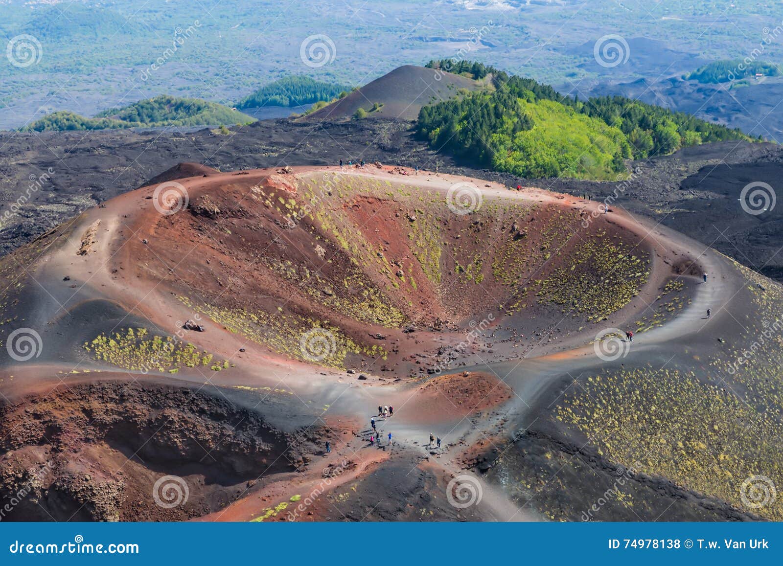 silvestri crater at the slopes of mount etna at the island sicily, italy