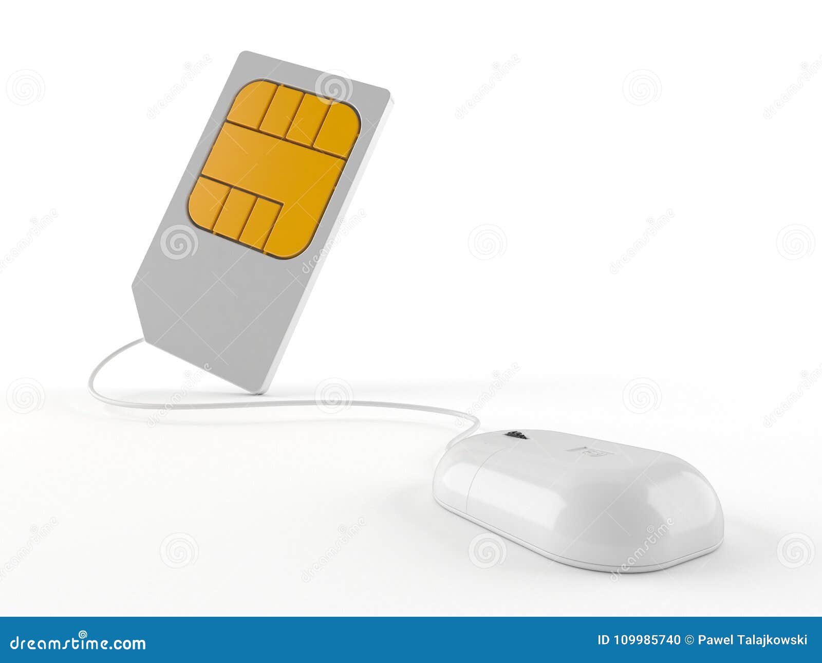 SIM Card with Computer Mouse Stock Illustration - Illustration of