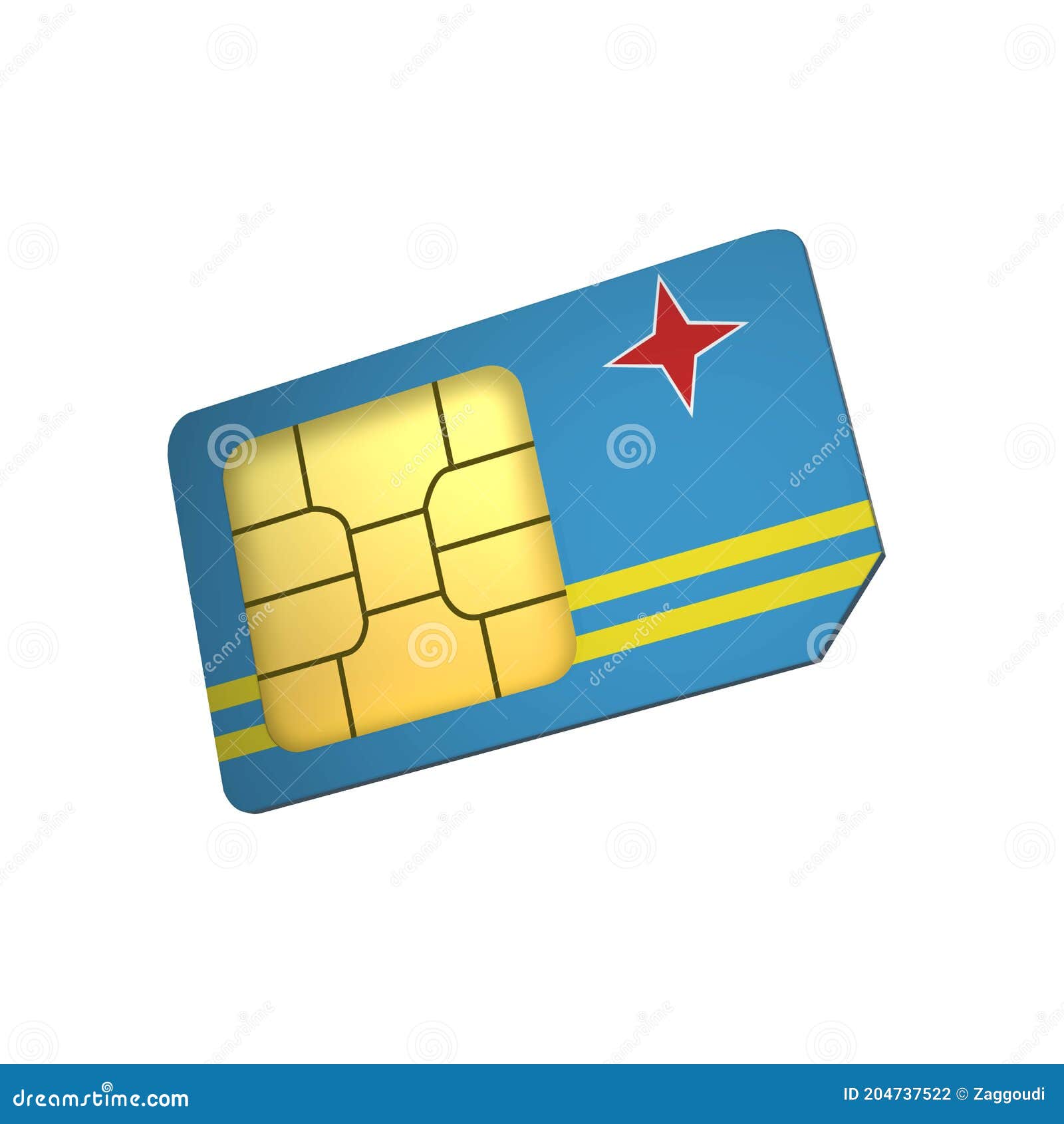 sim card with flag of aruba a concept of aruba mobile operator