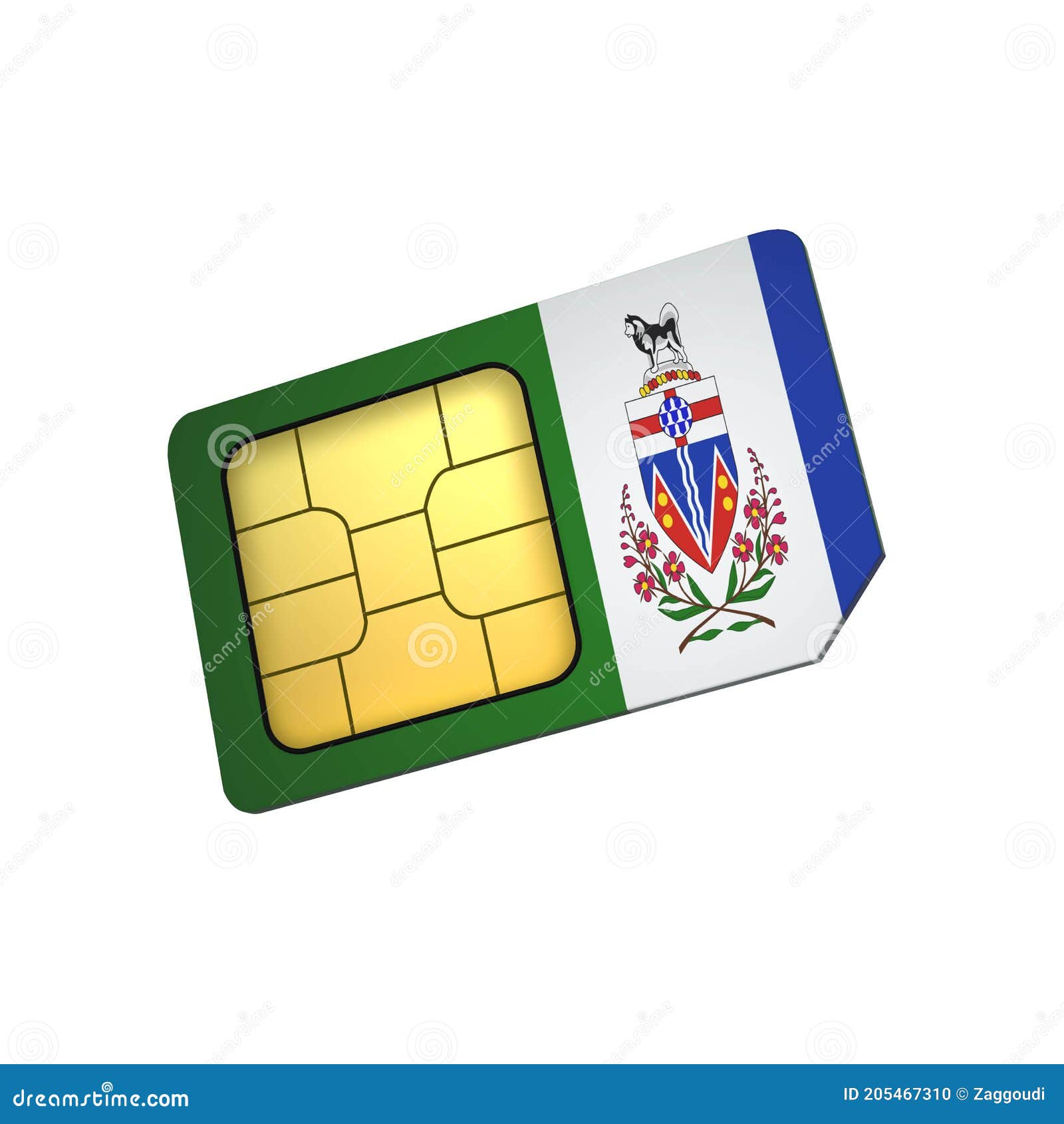 sim card with flag of yukon a concept of yukon mobile operator