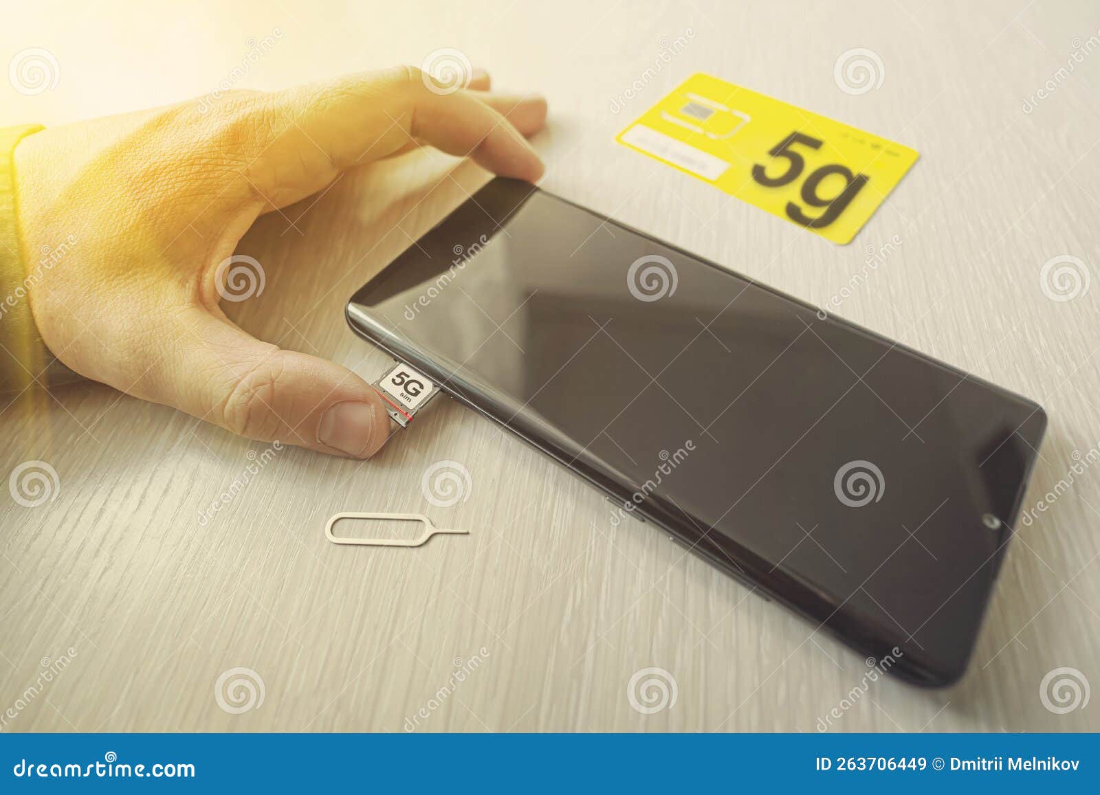 SIM Card Labeled 5g. Replacing a SIM Card in Mobile Phone with High