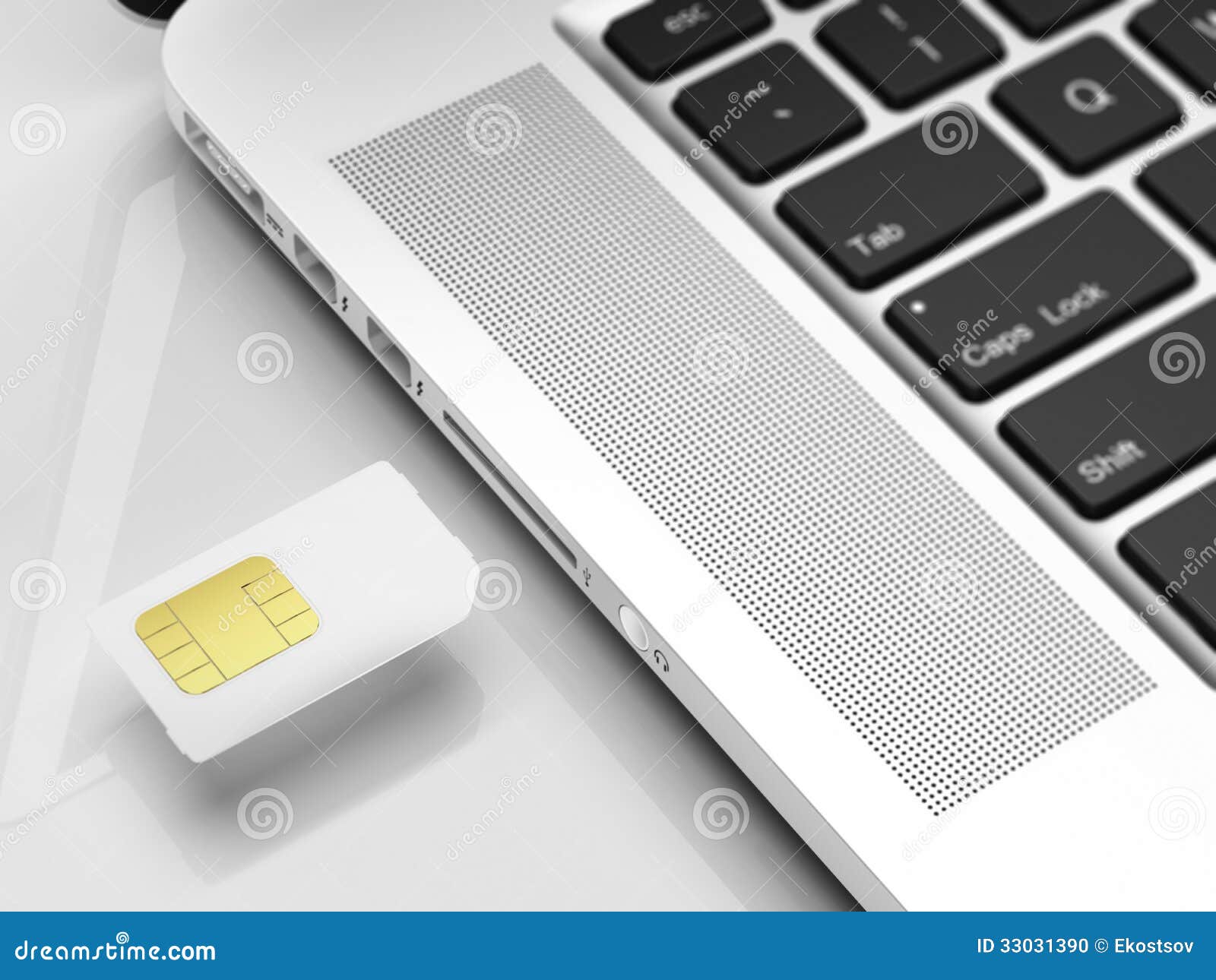 SIM Card And Laptop Stock Photo - Image: 33031390