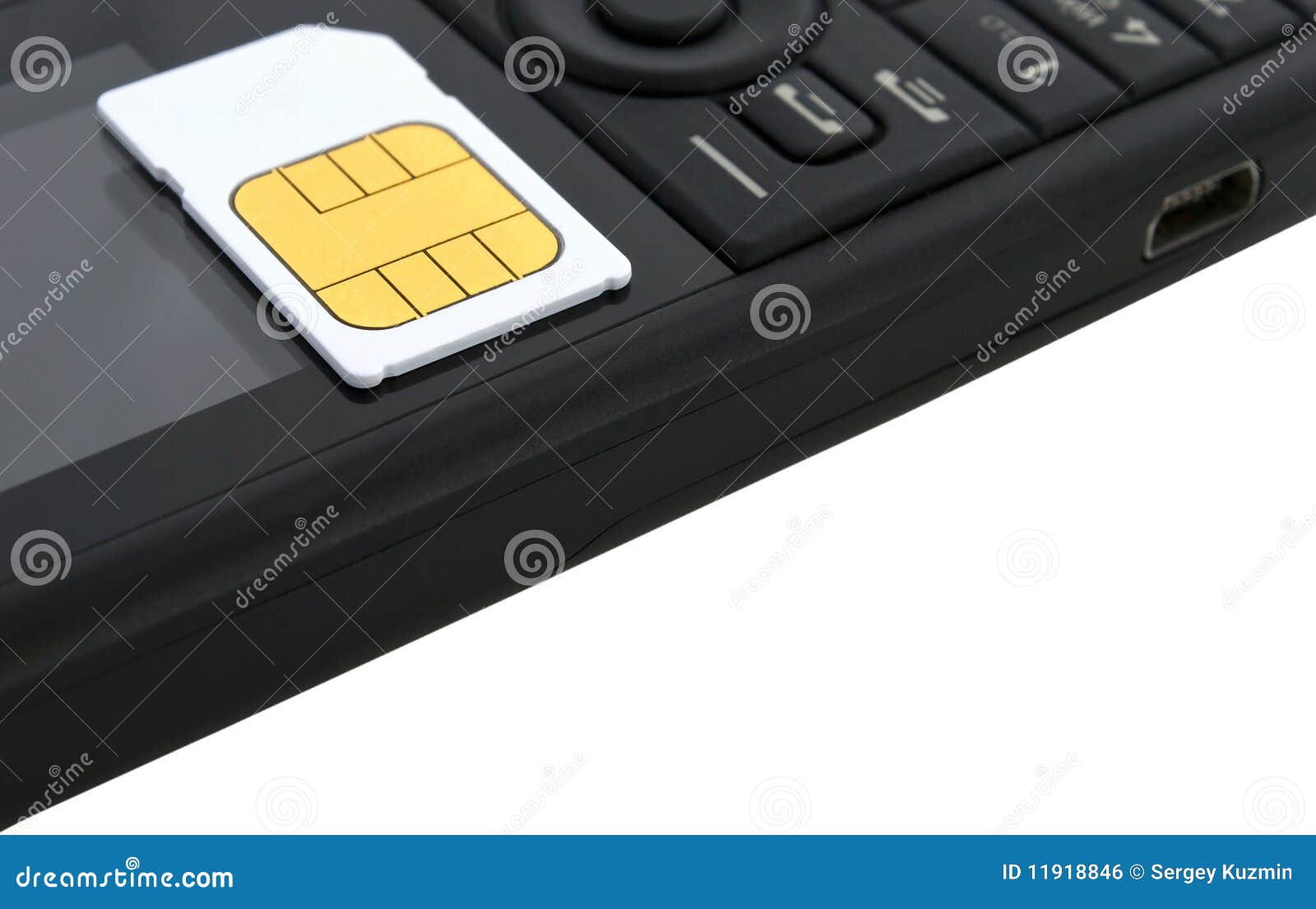 Sim Card on Mobile Telephone Stock Photo Image of copy, telephone