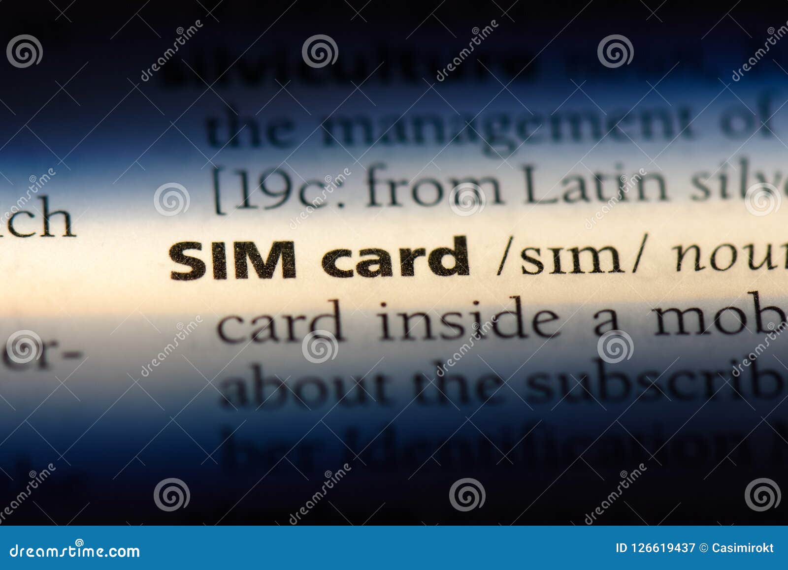 Sim card stock image. Image of printed, english, closeup 126619437