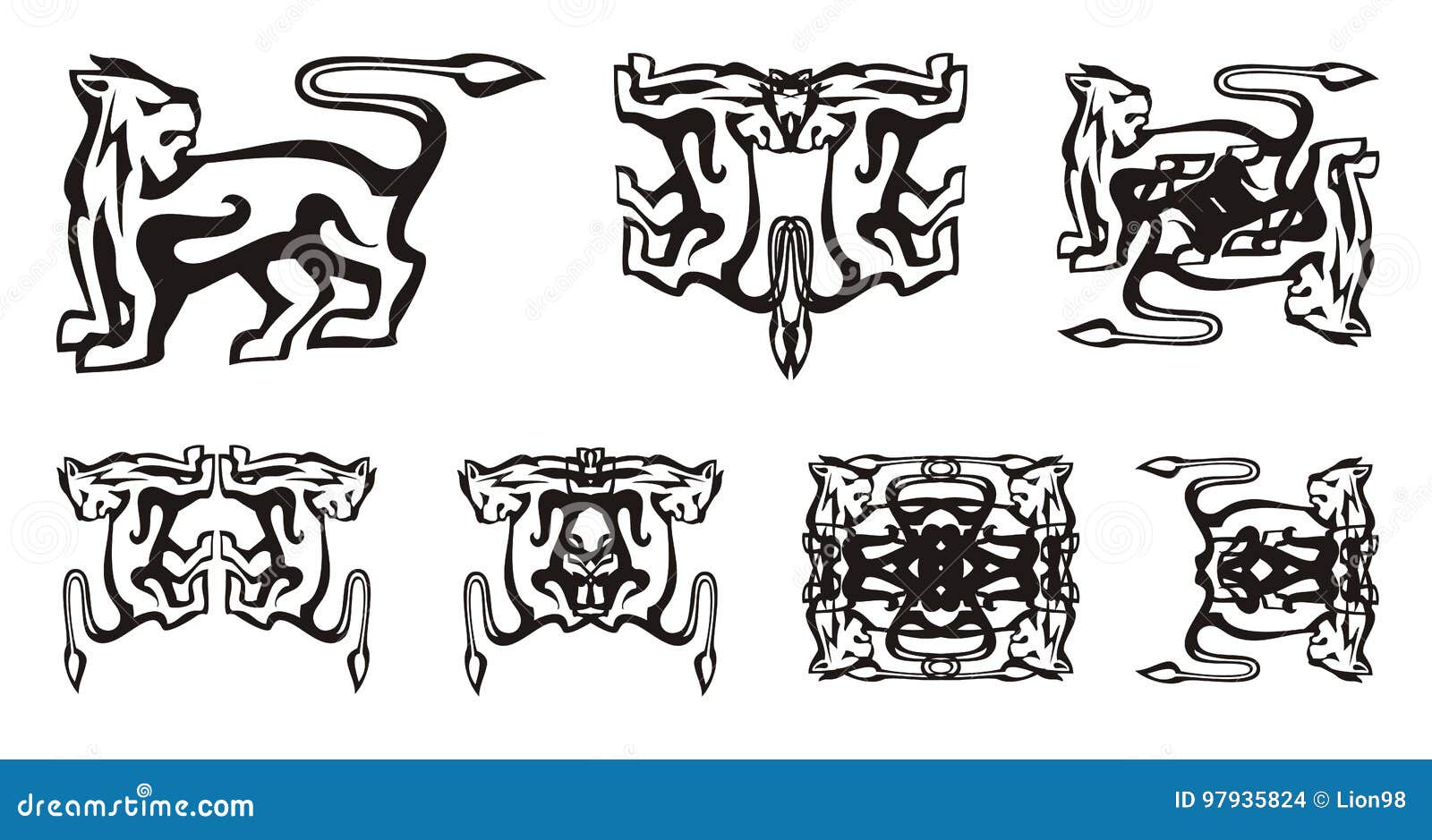 Simboli tribali del cane illustrazione vettoriale. Illustrazione di