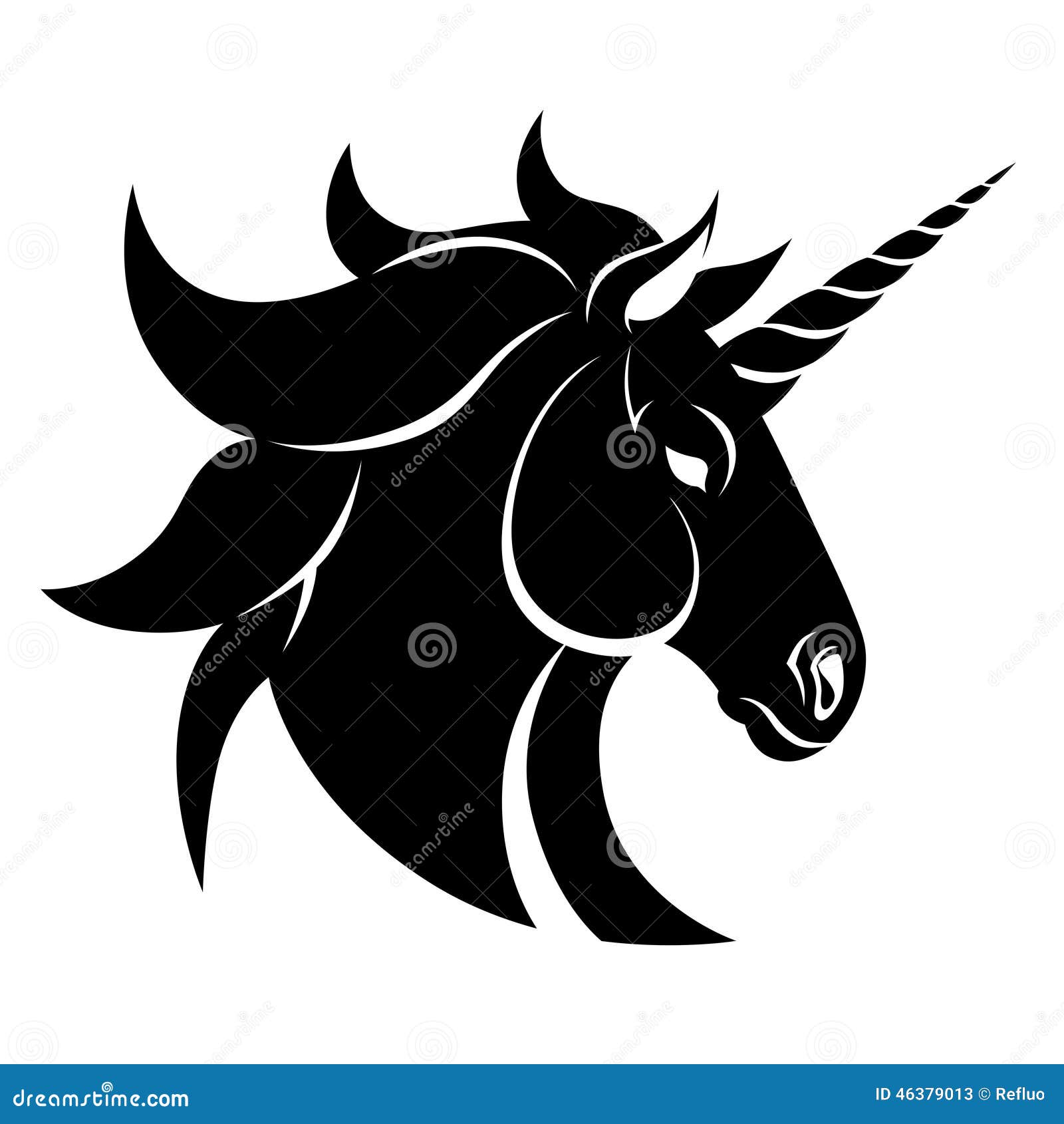 Simbolo capo dell unicorno illustrazione vettoriale 