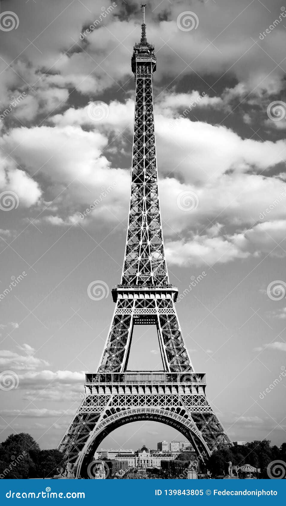 Simbolo Della Torre Eiffel Di Parigi In Francia In Bianco E Nero Immagine Stock Immagine Di Nero Torre