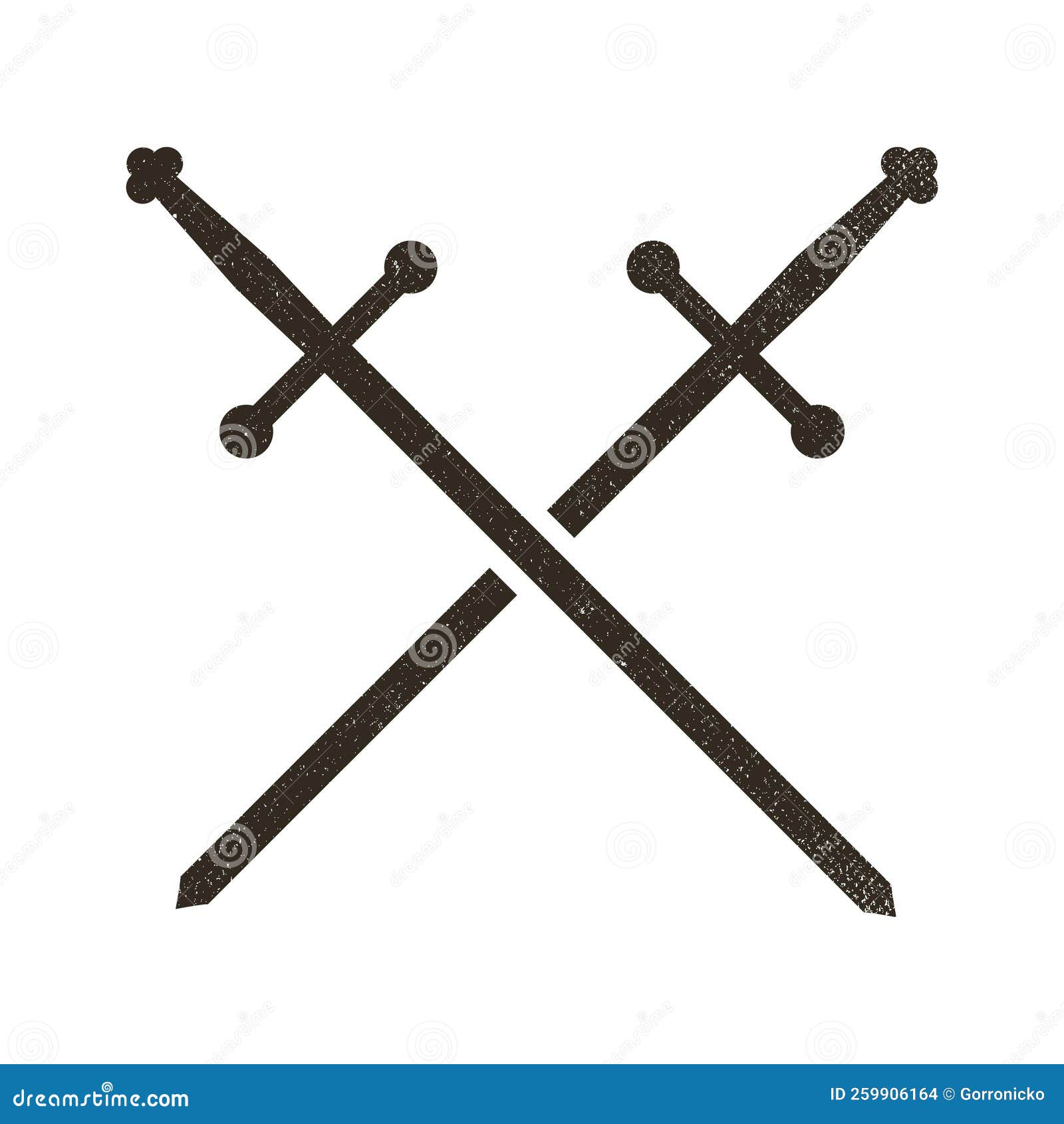 Simbolo Di Due Spade Medievali Incrociate Illustrazione di Stock