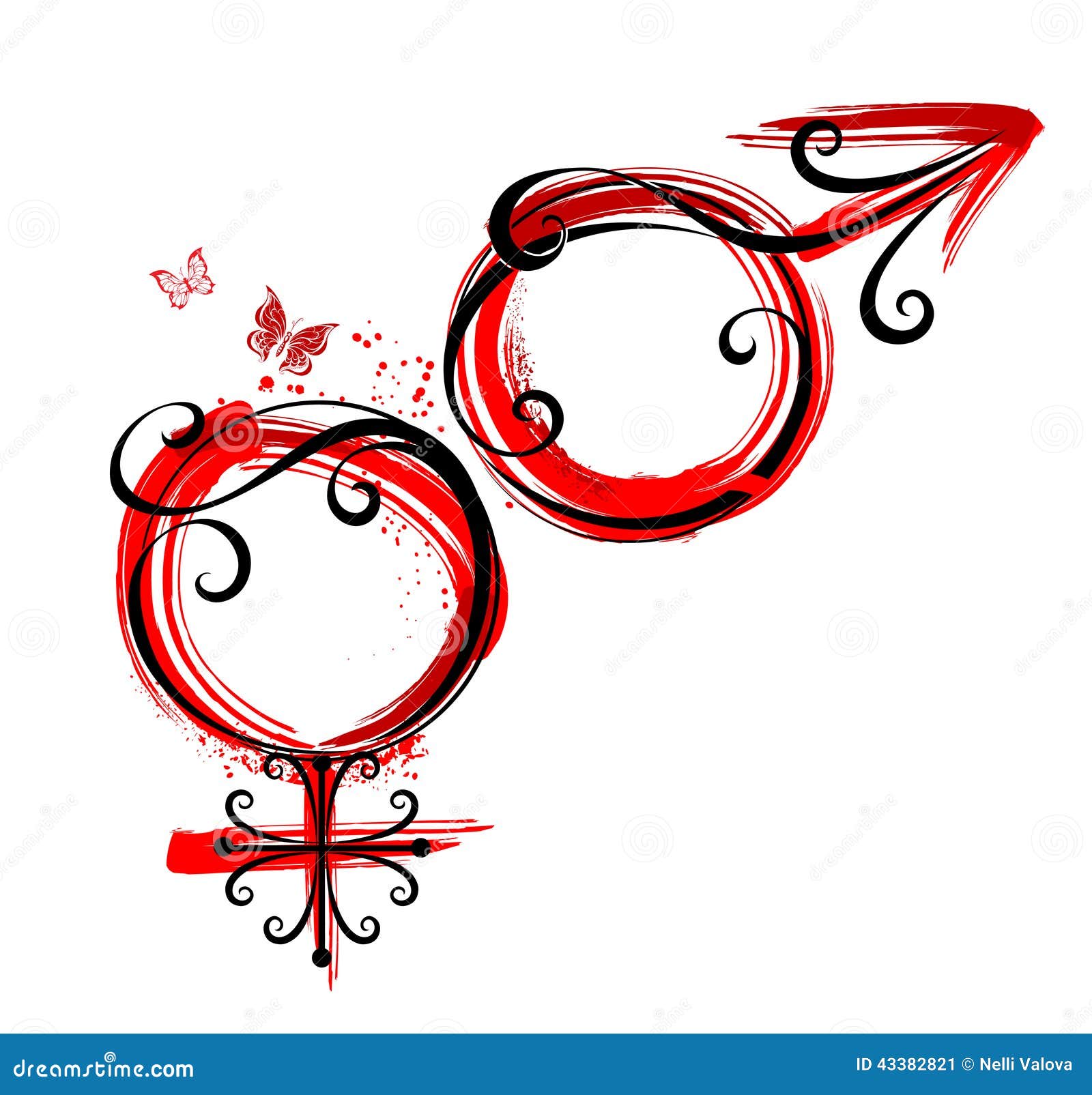 Simbolo Maschio E Femminile Illustrazione Vettoriale - Illustrazione di