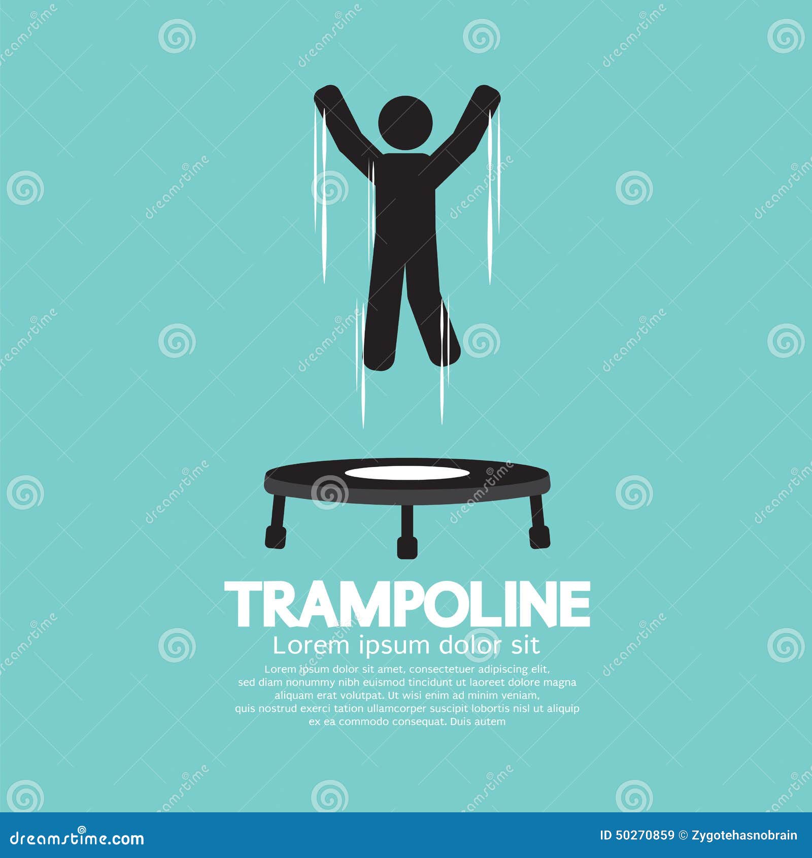 Simbolo nero di Person Jumping On Trampoline. Simbolo nero di un'illustrazione di Person Jumping On Trampoline Vector