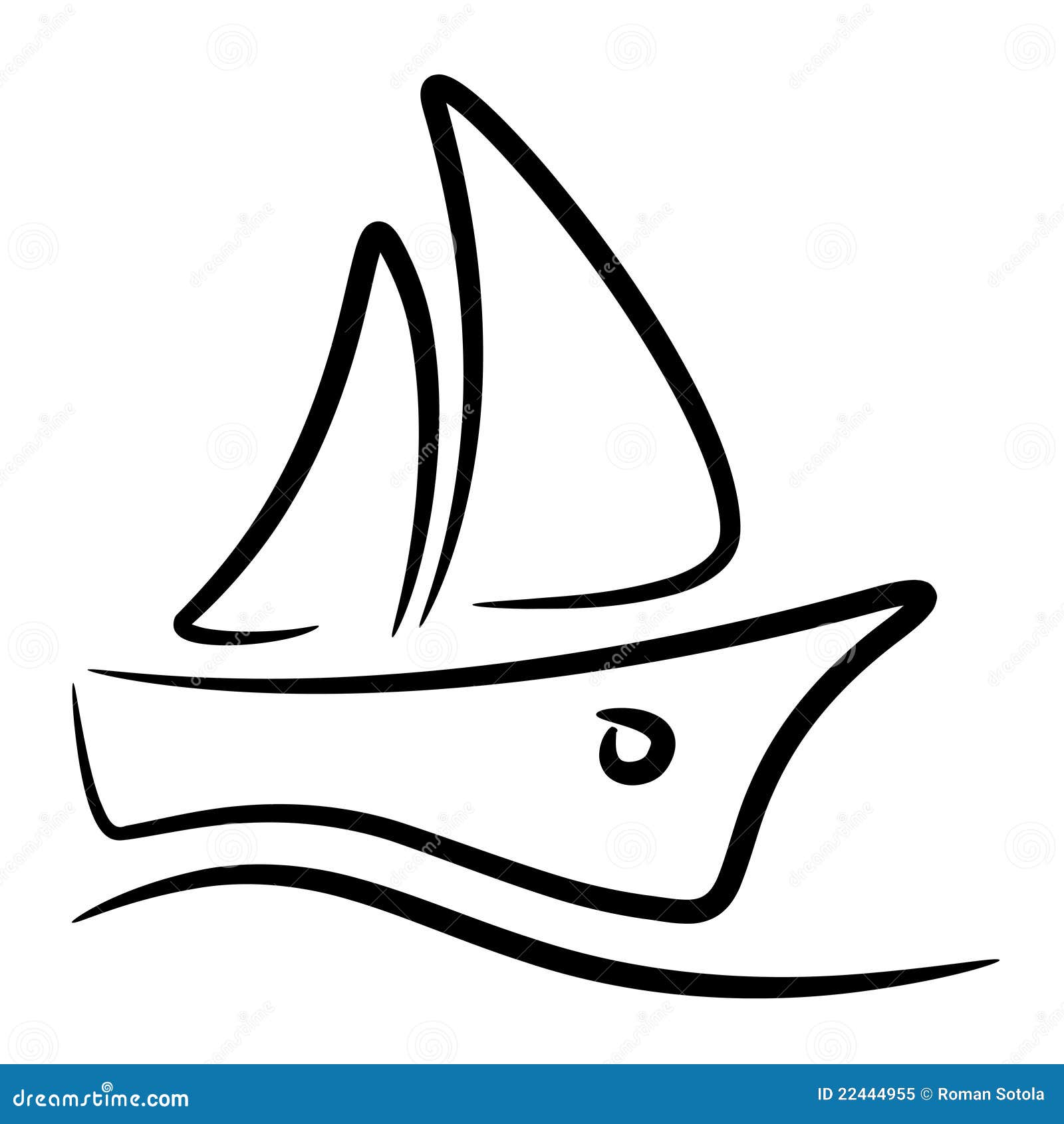 disegno di Simbolo stilizzato della barca a vela illustrazione
