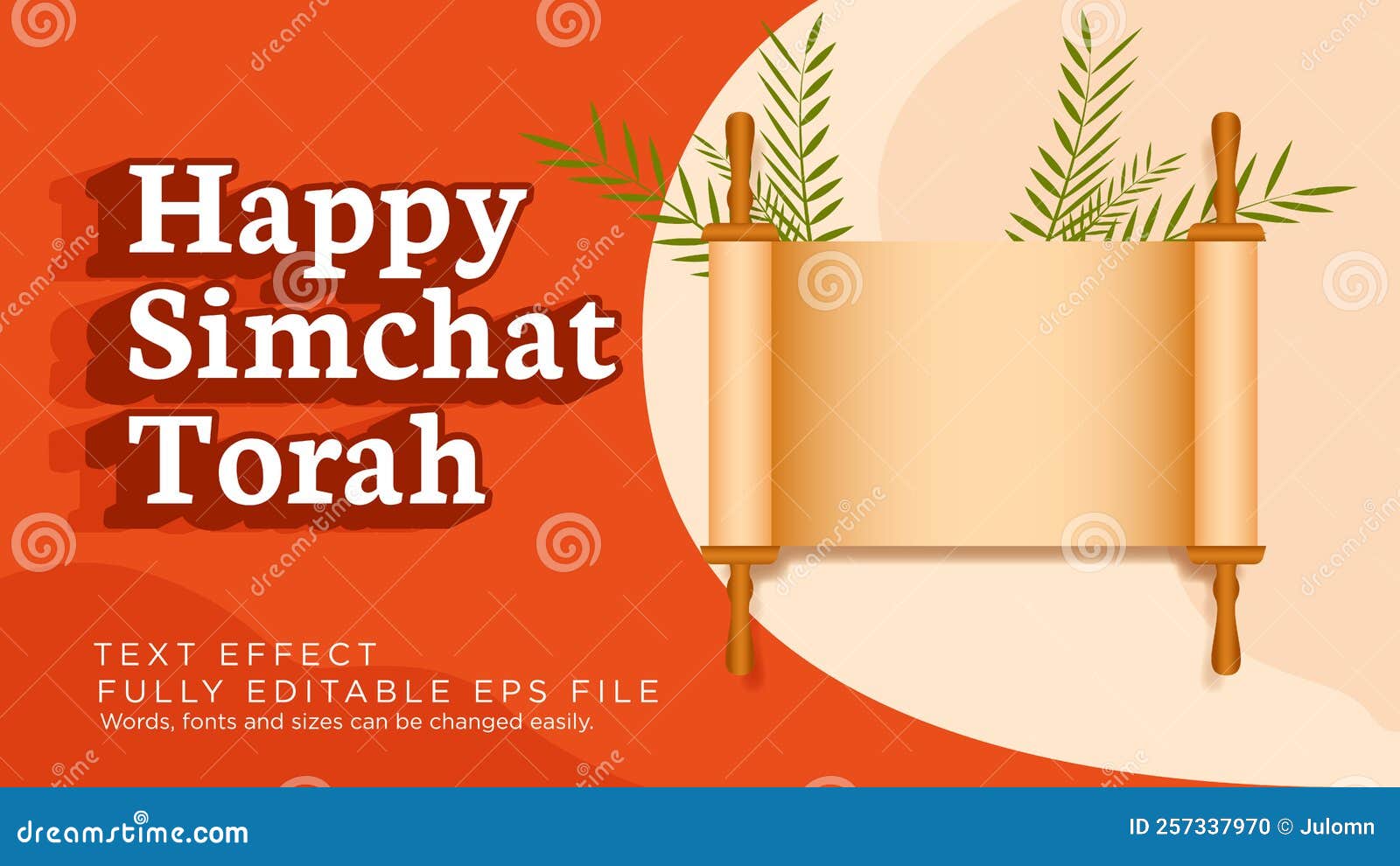 Simchat Torah Scroll Bible Symbols Of Jewish Text Effect Font Type RoyaltyFree Stock Image