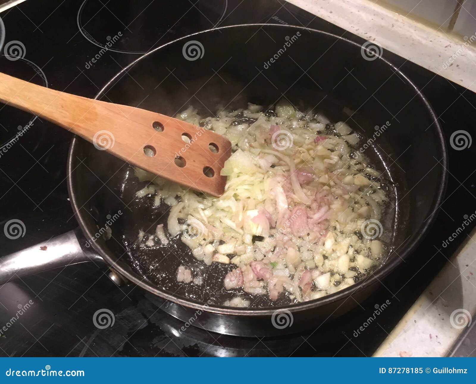 Simmering Onions In Saucepan Stock Image | CartoonDealer.com #87278185