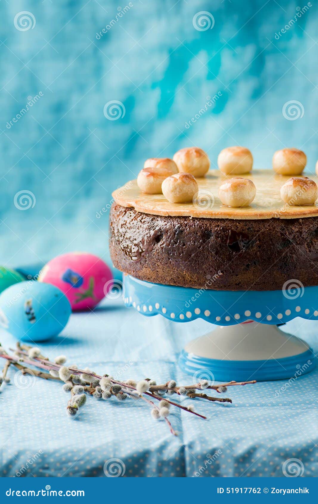 Simnel Cake Traditional British Easter Cake, With Marzipan Topping And