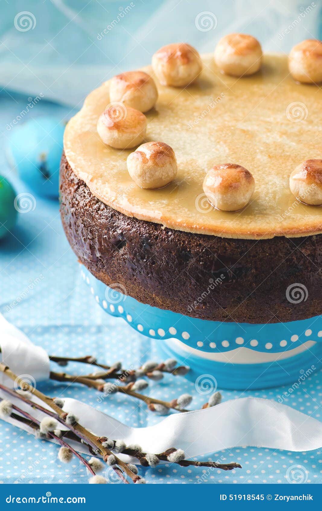 Simnel Cake Traditional British Easter Cake, With Marzipan Topping And