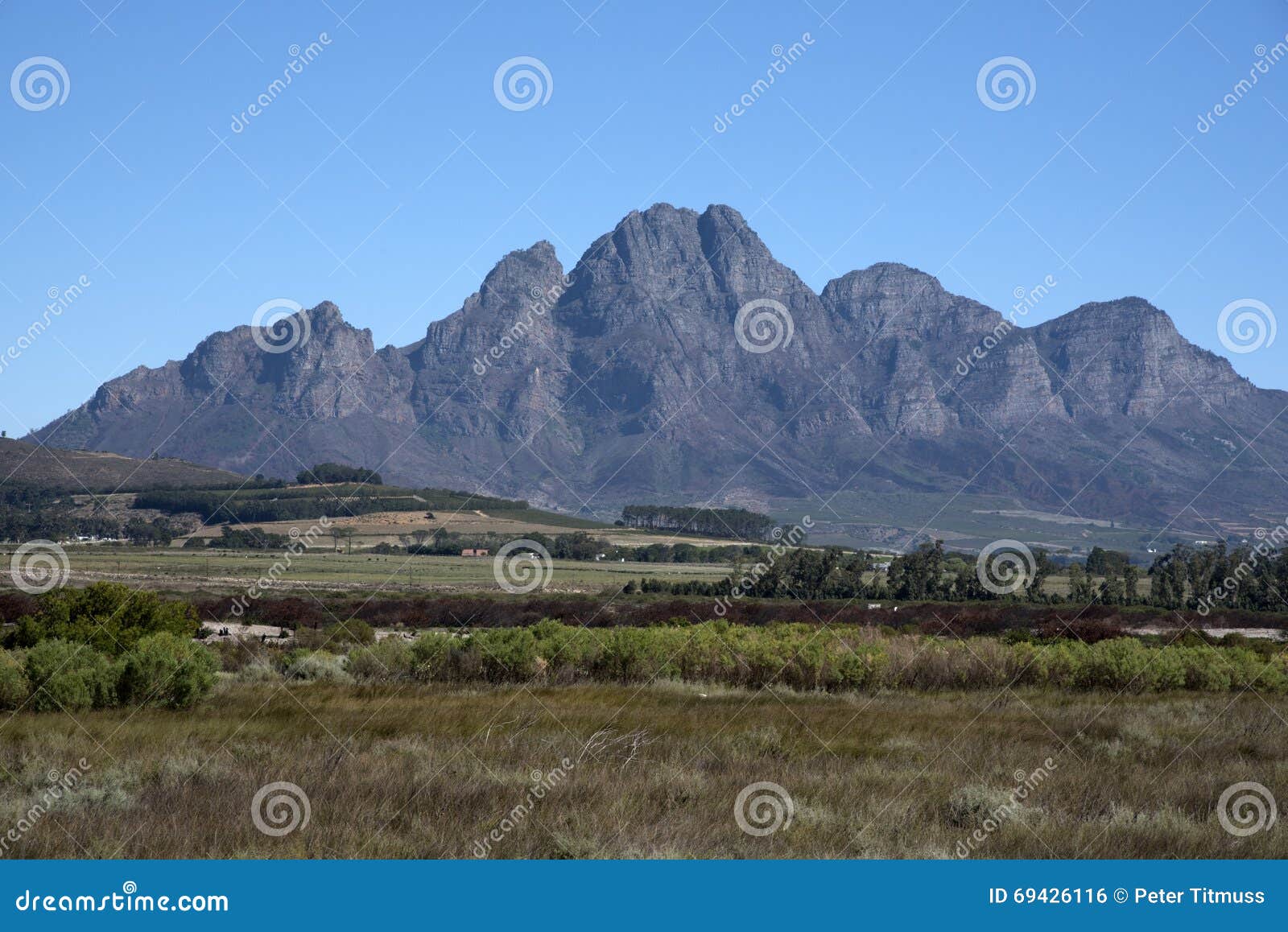 The Simonsberg Mountain in the Western Cape South Africa Stock Photo ...