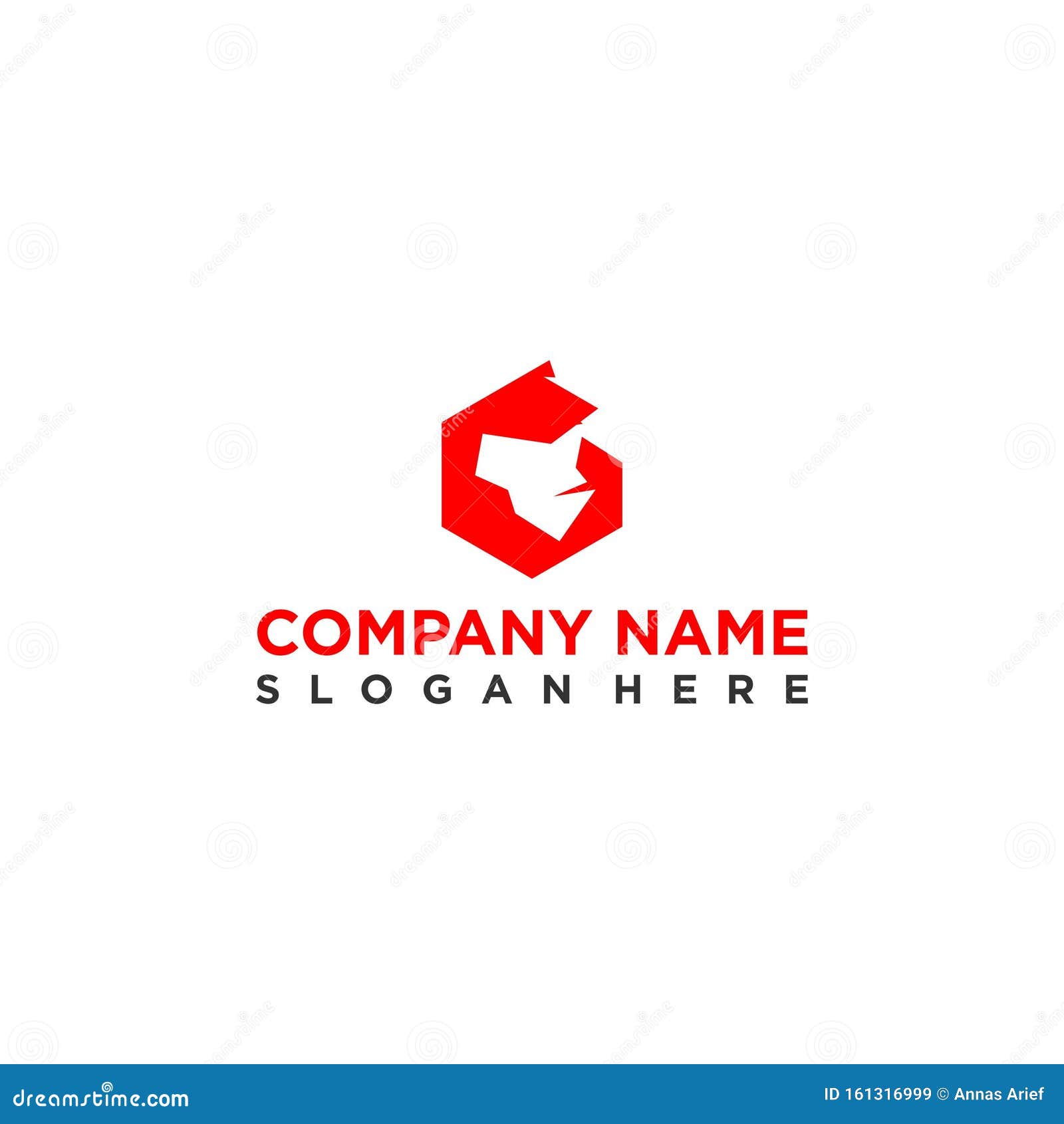 red hexagon gorilla head icon logo  idea