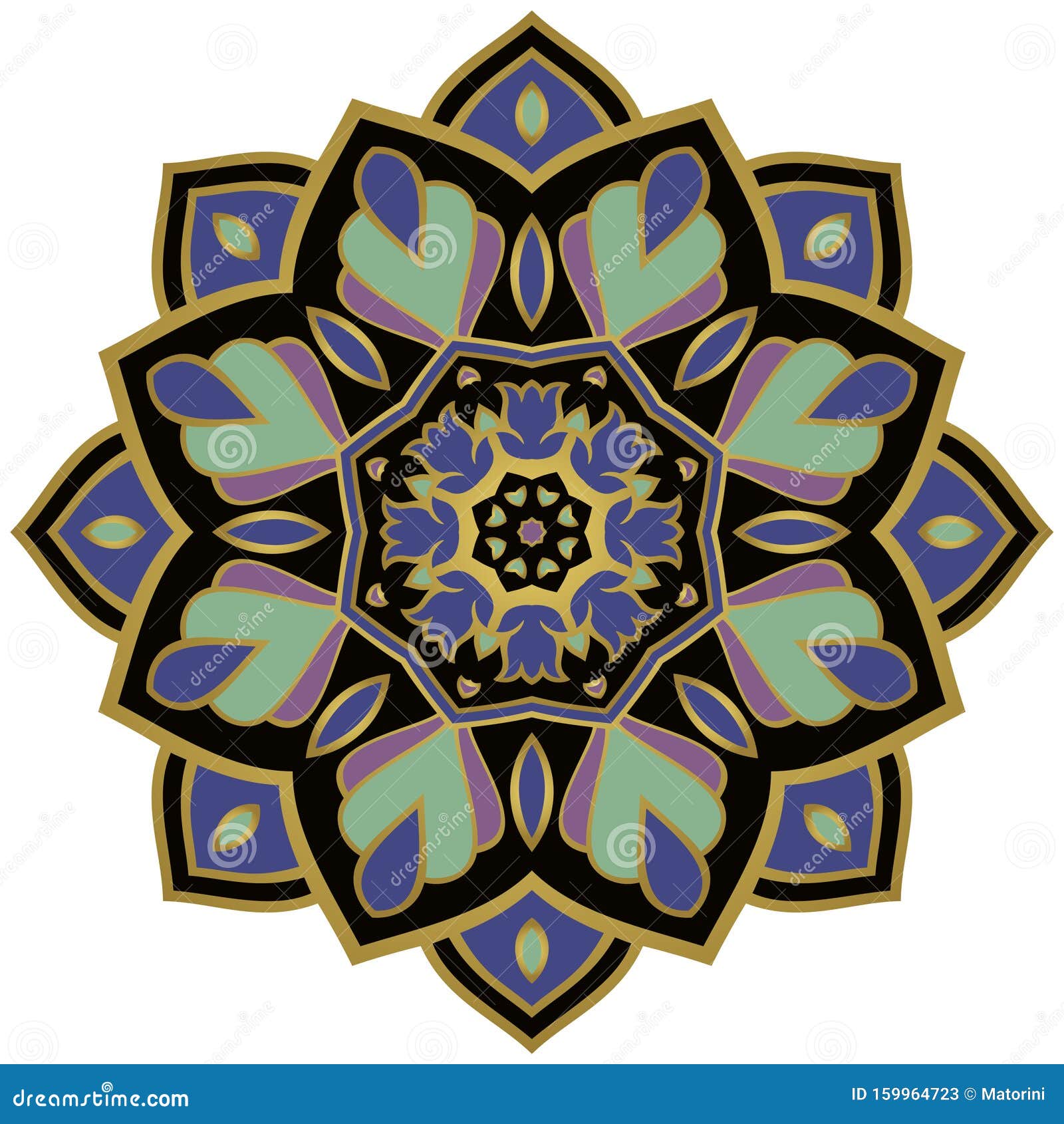 Download Simple abstract mandala stock vector. Illustration of gold ...
