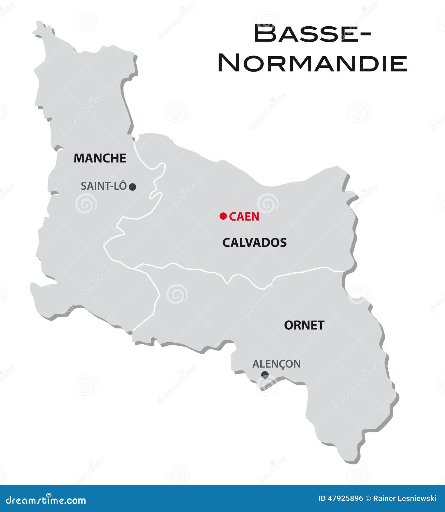 simple administrative map basse-normandy