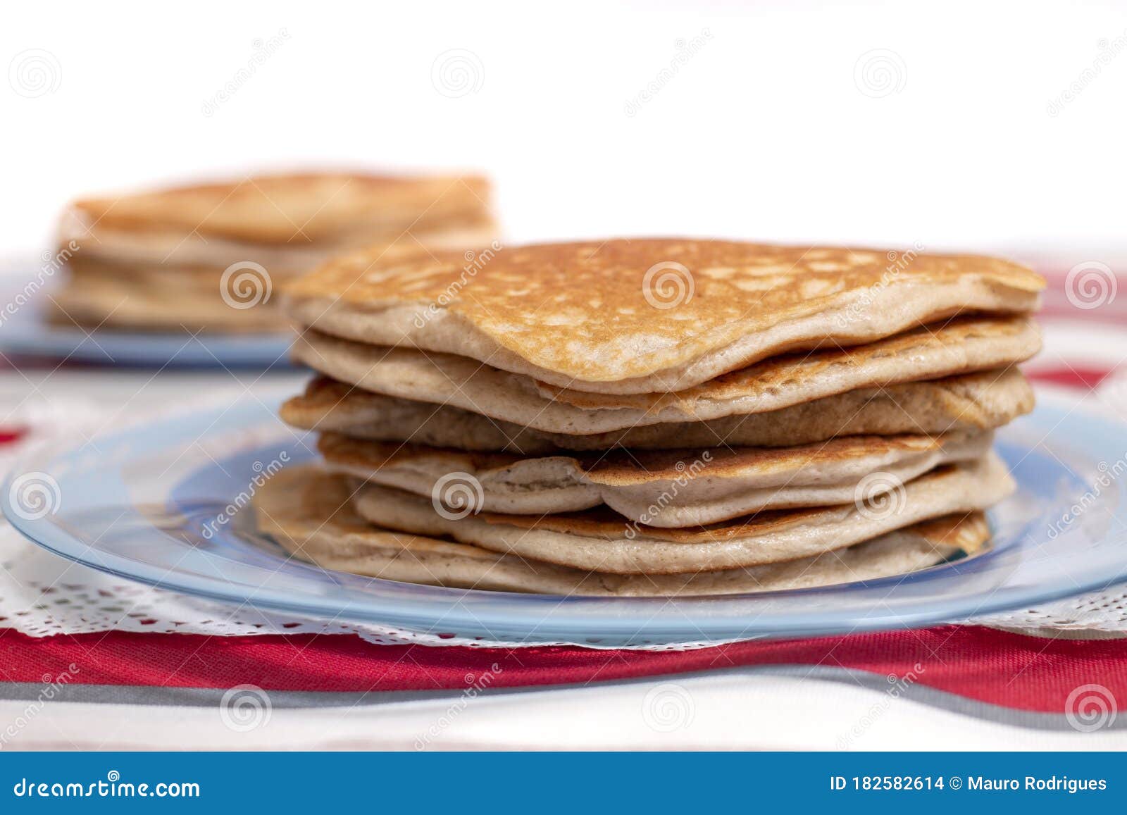 Simple American Style Fluffy Pancakes Stock Photo Image of morning