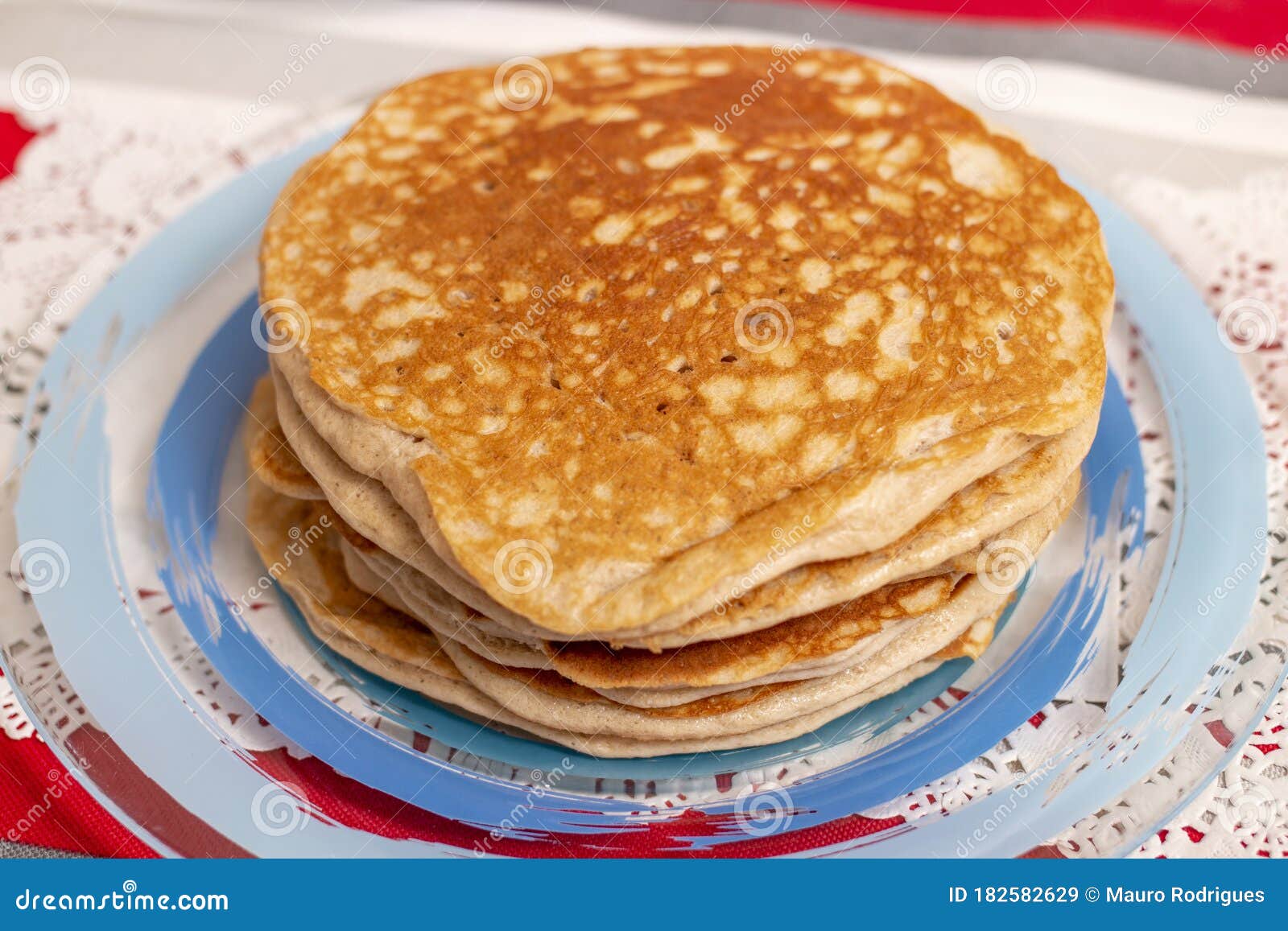 Simple American Style Fluffy Pancakes Stock Image Image of stack