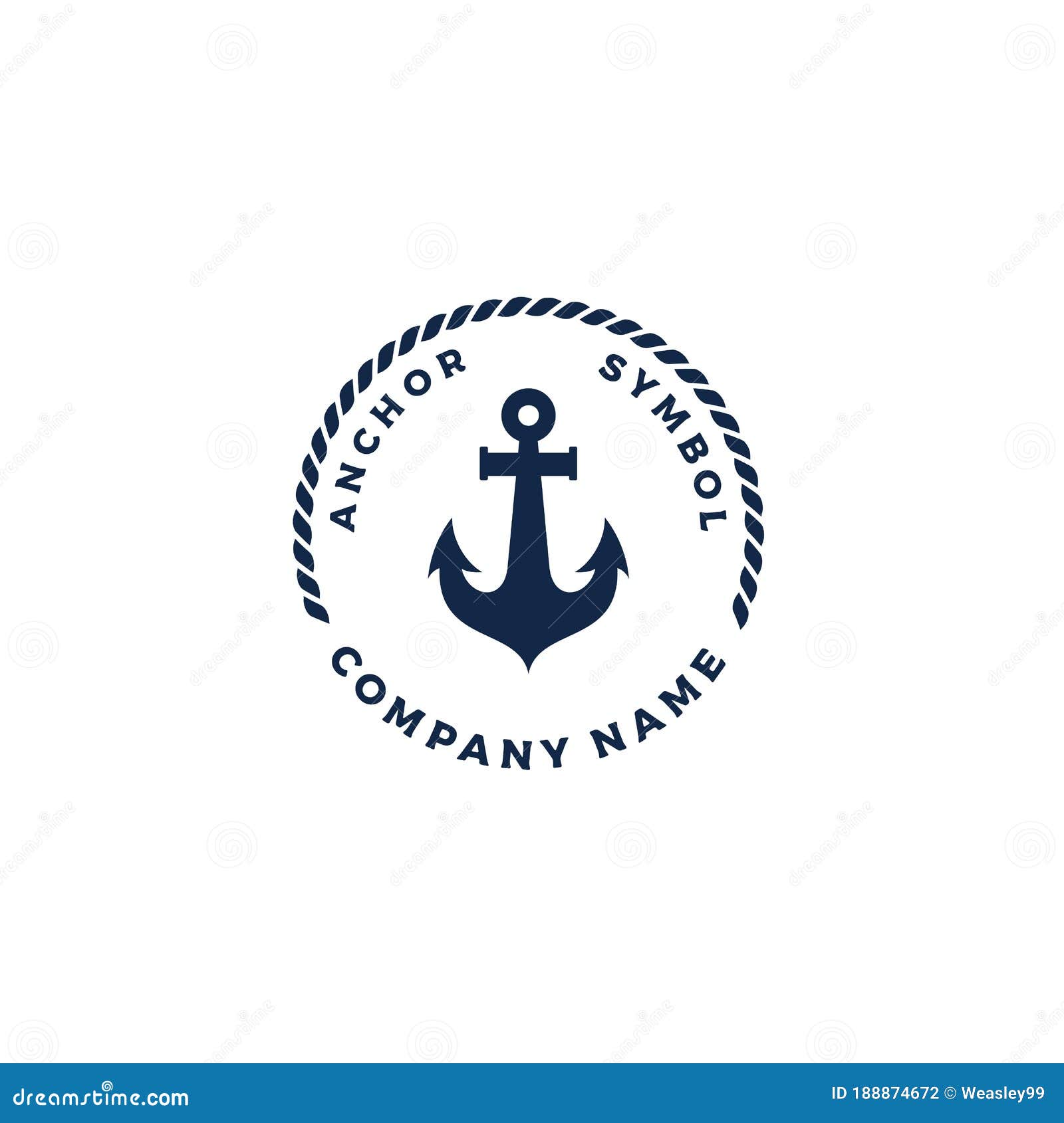 Simple Anchor Silhouette and Rope for Marine Ship Boat Logo Design Stock  Vector - Illustration of boat, object: 188874672