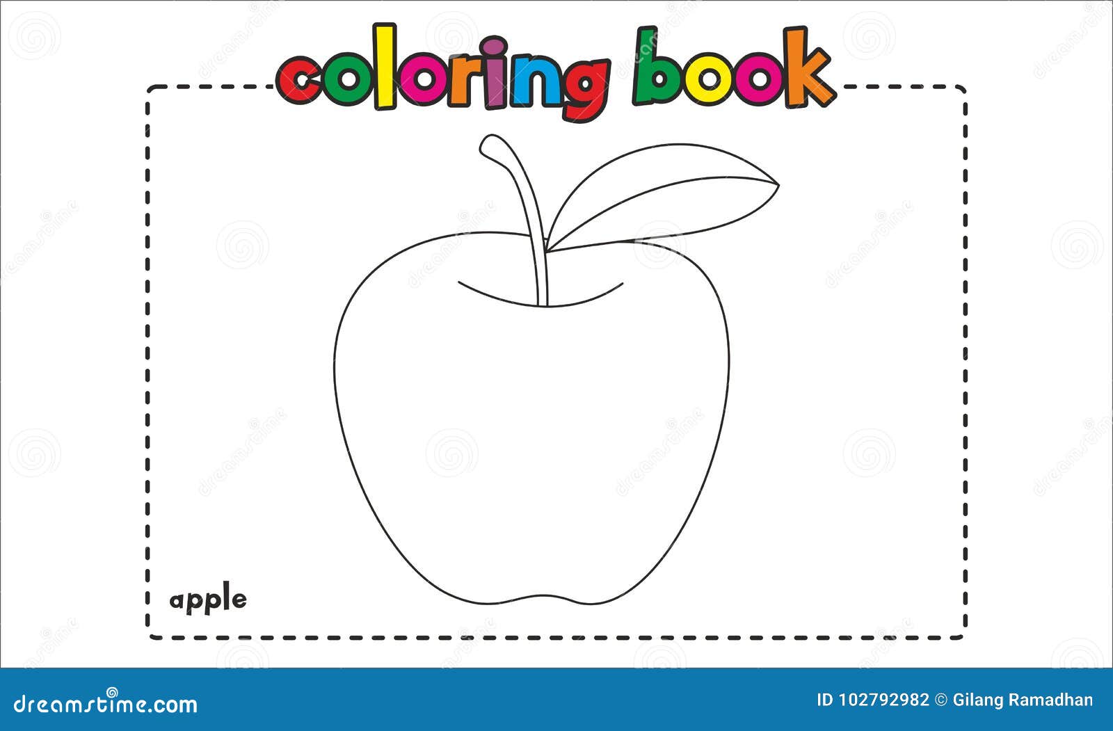 Simple Apple Coloring Book For Children And Kids Stock Vector