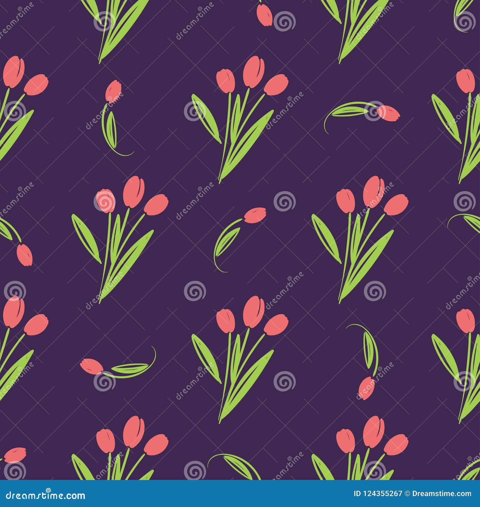 Simple Beautiful Hand Drawn Flowers Stock Vector