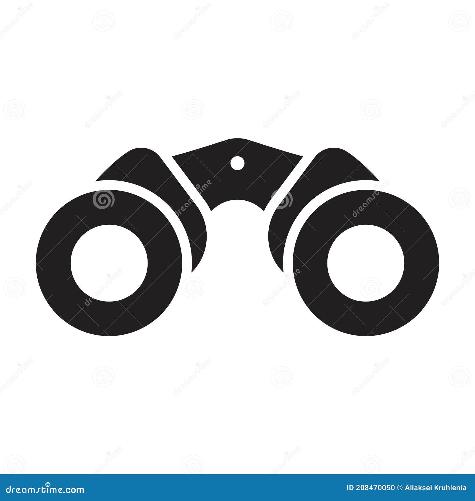 Simple Binocular Icon in Outline Silhouette Design Stock Vector