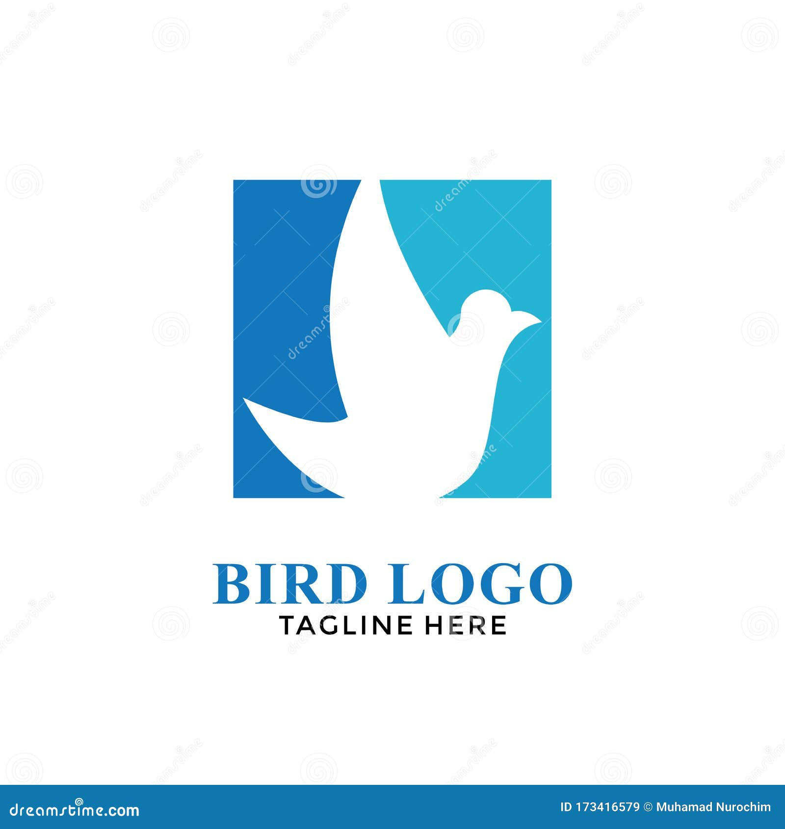 simple bird with square logo 